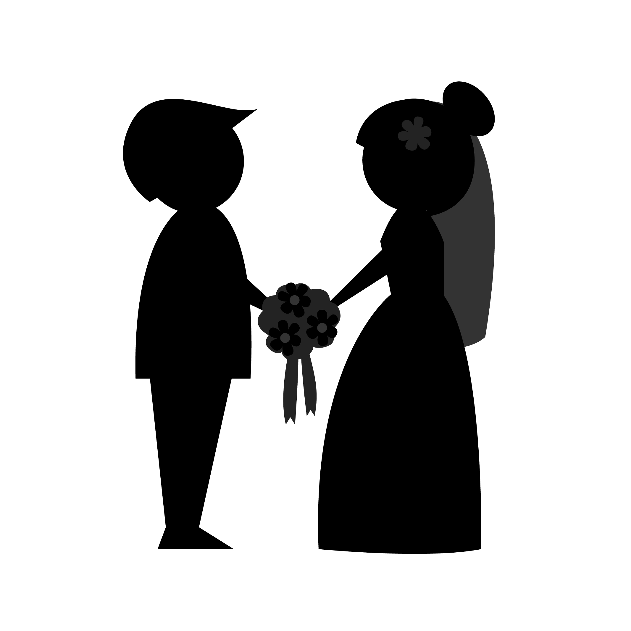 Free Wedding Couple Silhouette EPS Illustrator JPG PNG SVG