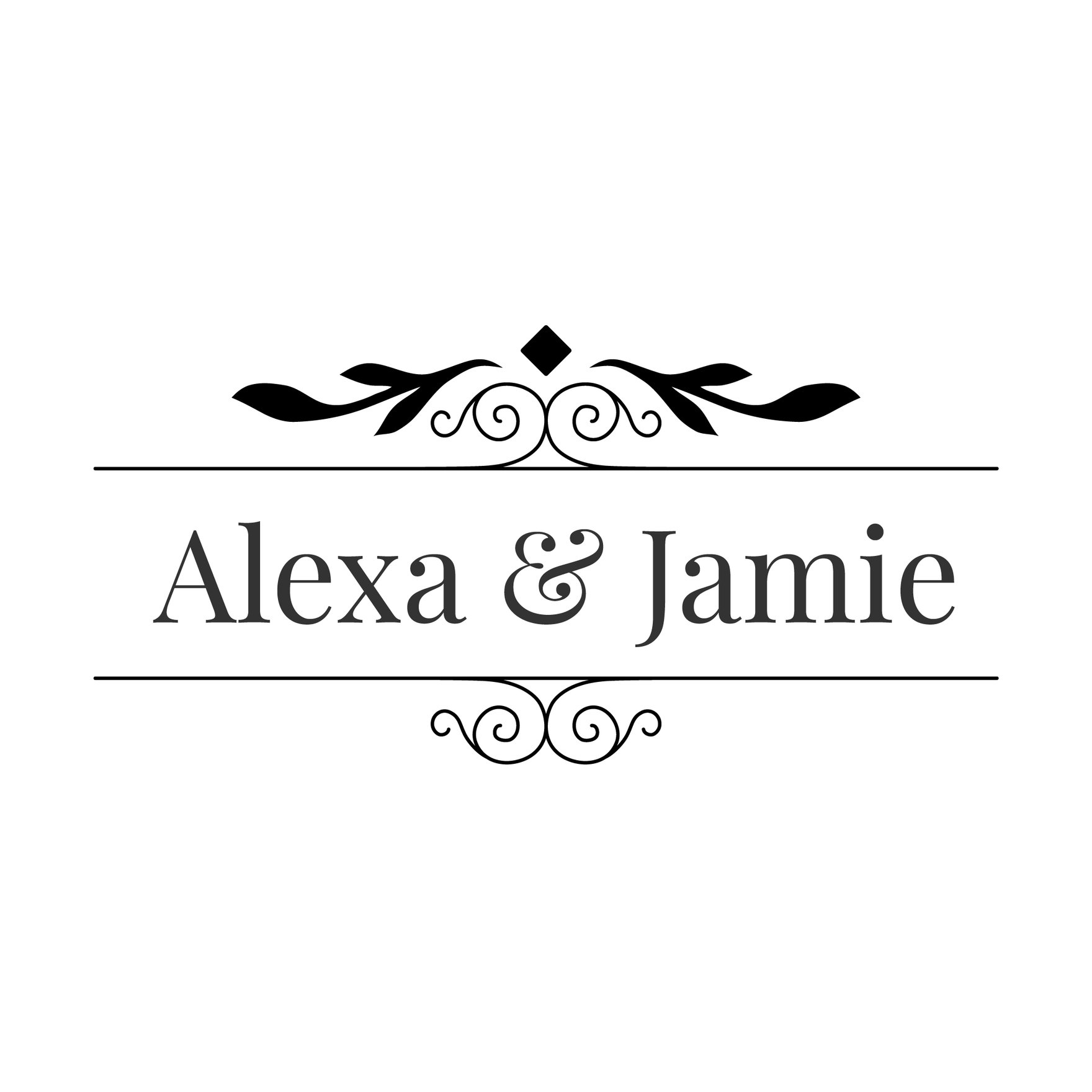 Wedding Name Silhouette in Illustrator, EPS, SVG, JPG, PNG
