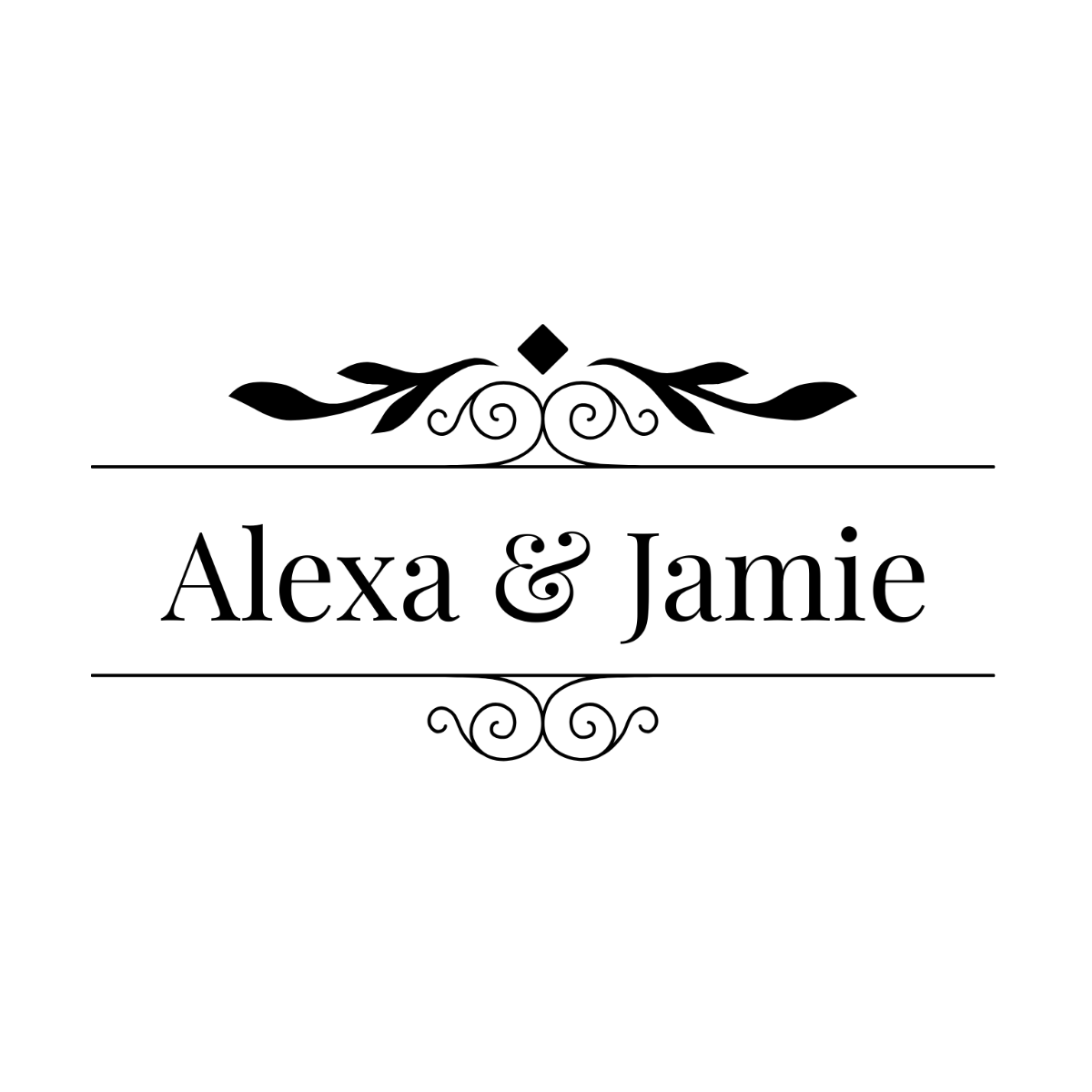 Free Wedding Name Silhouette Template
