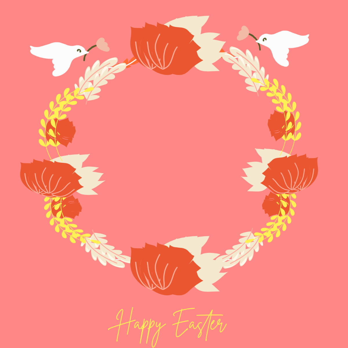 Free Easter Wreath Vector Template