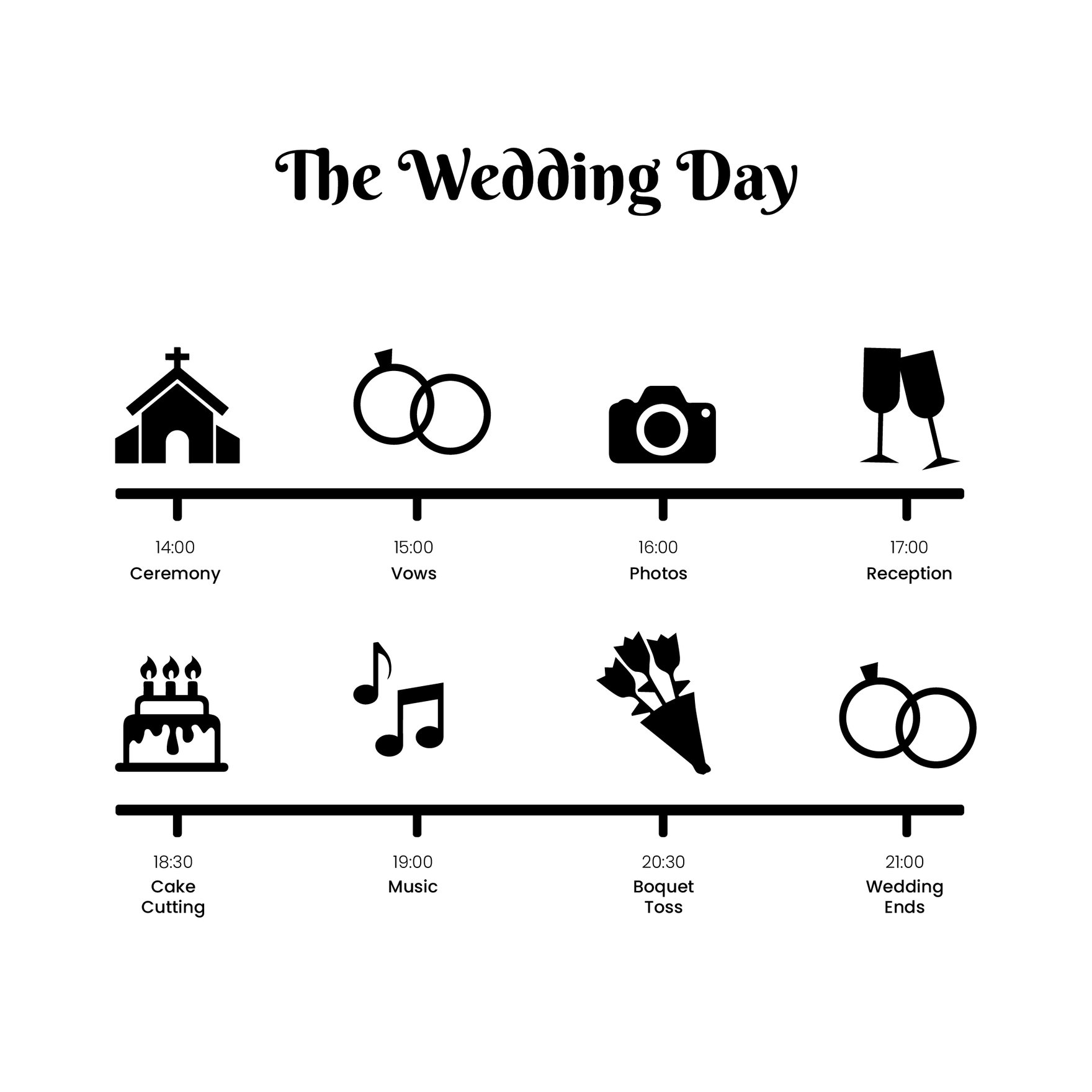 Free Wedding Timeline Silhouette in Illustrator, EPS, SVG, JPG, PNG