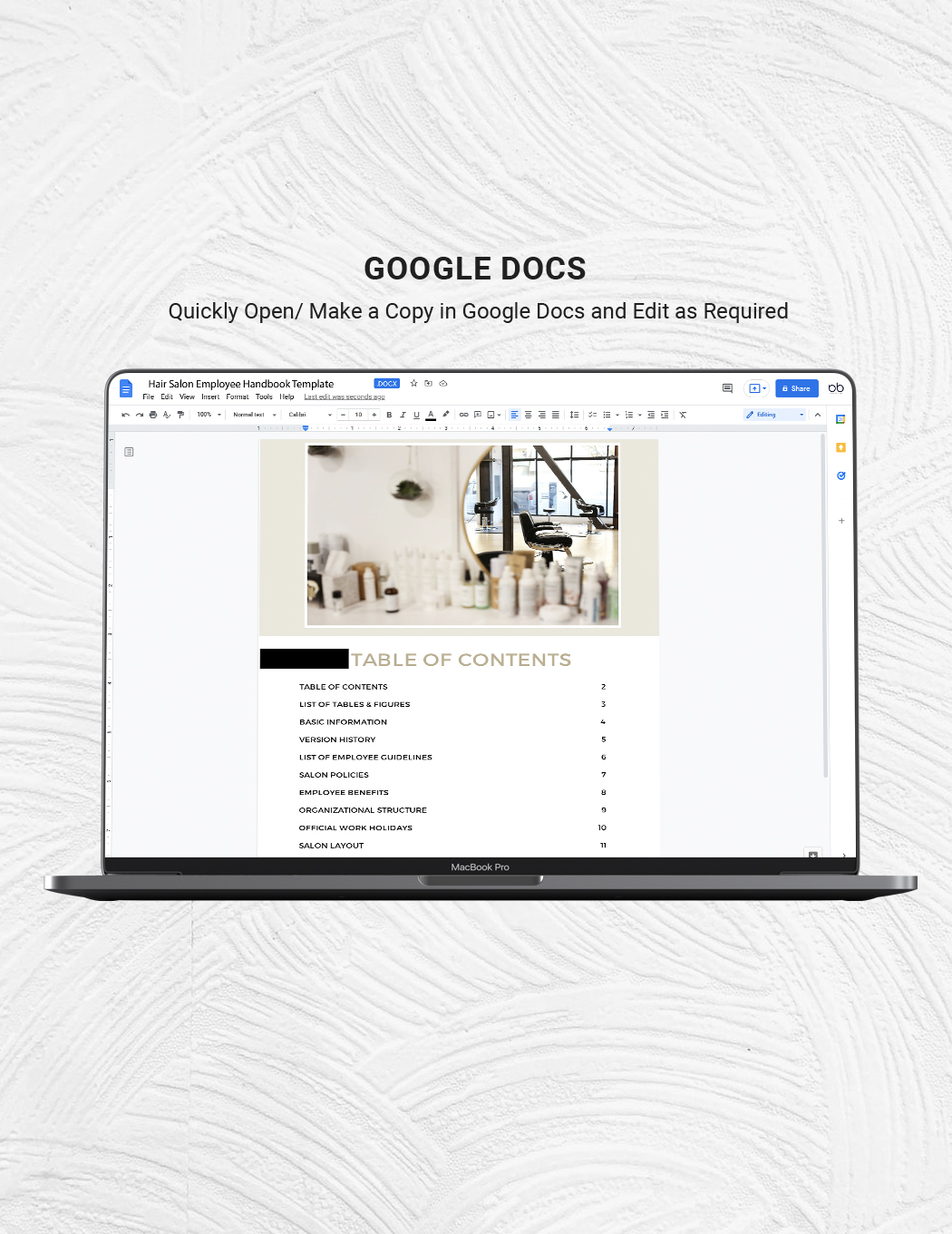 Free Hair Salon Employee Handbook Template to Edit Online