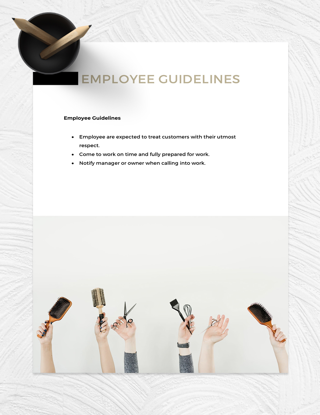 Free Hair Salon Employee Handbook Template to Edit Online
