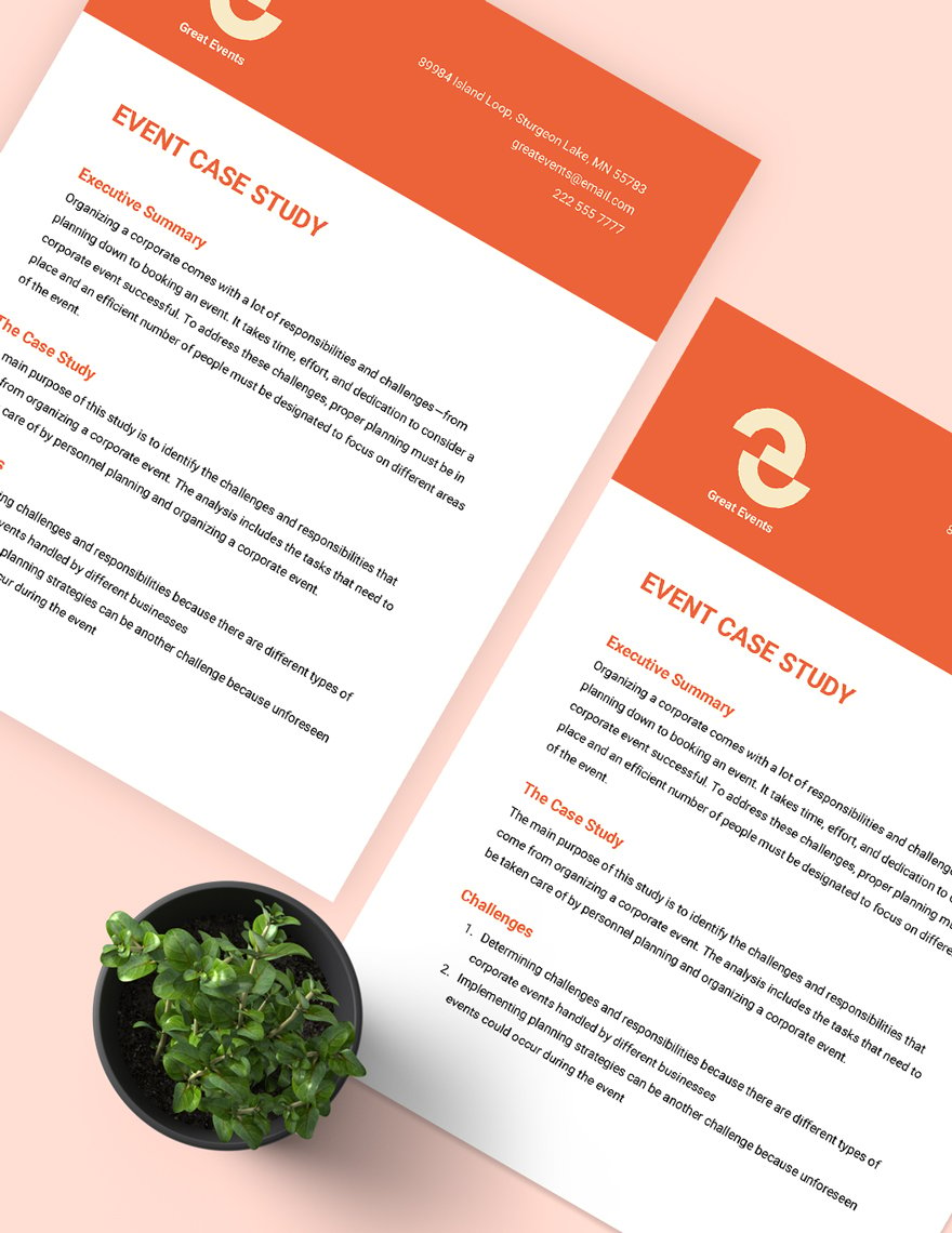 Event Case Study Template