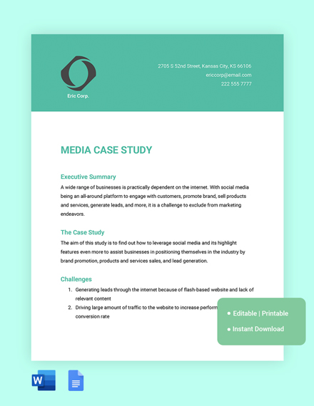 media case study template