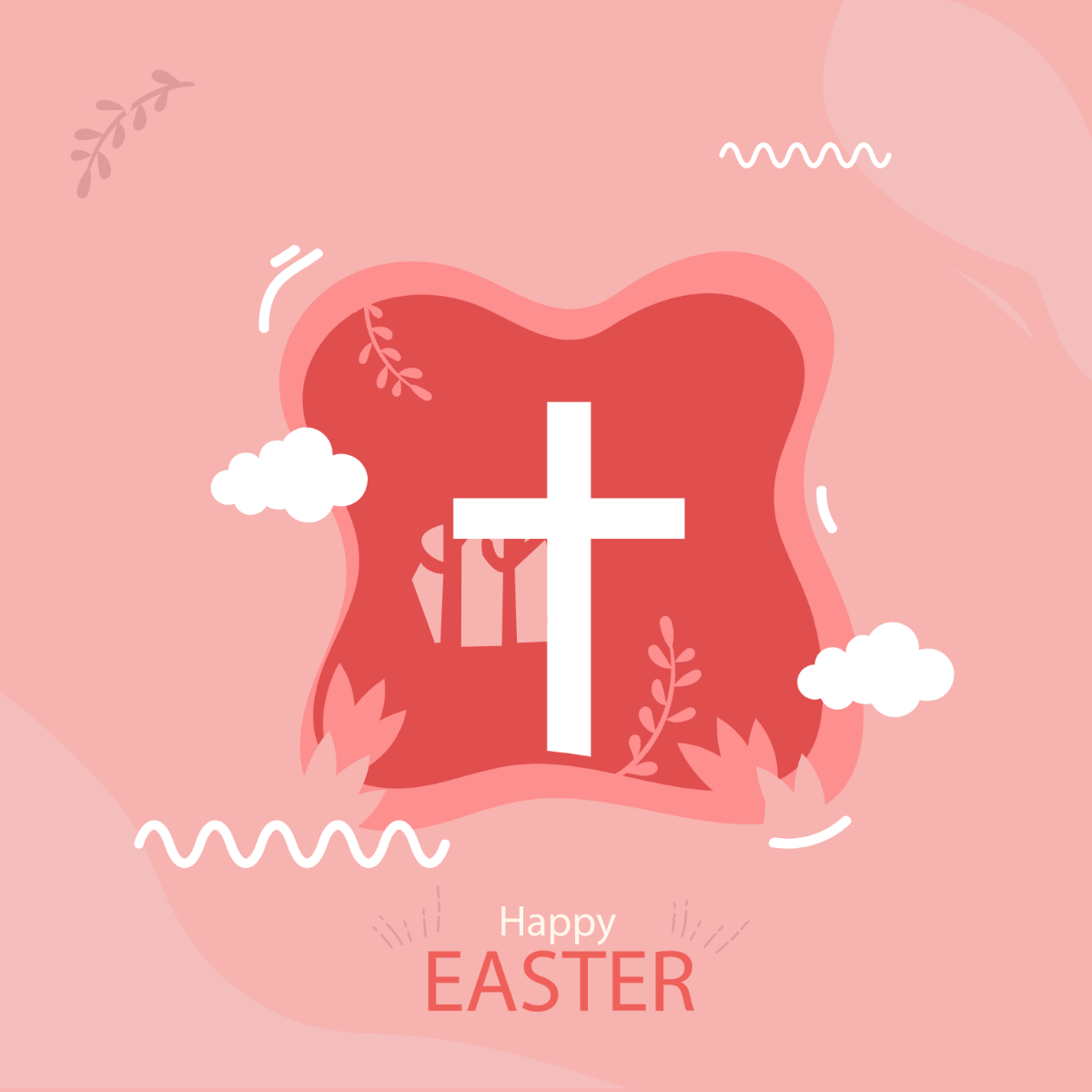 Easter Cross Vector Template