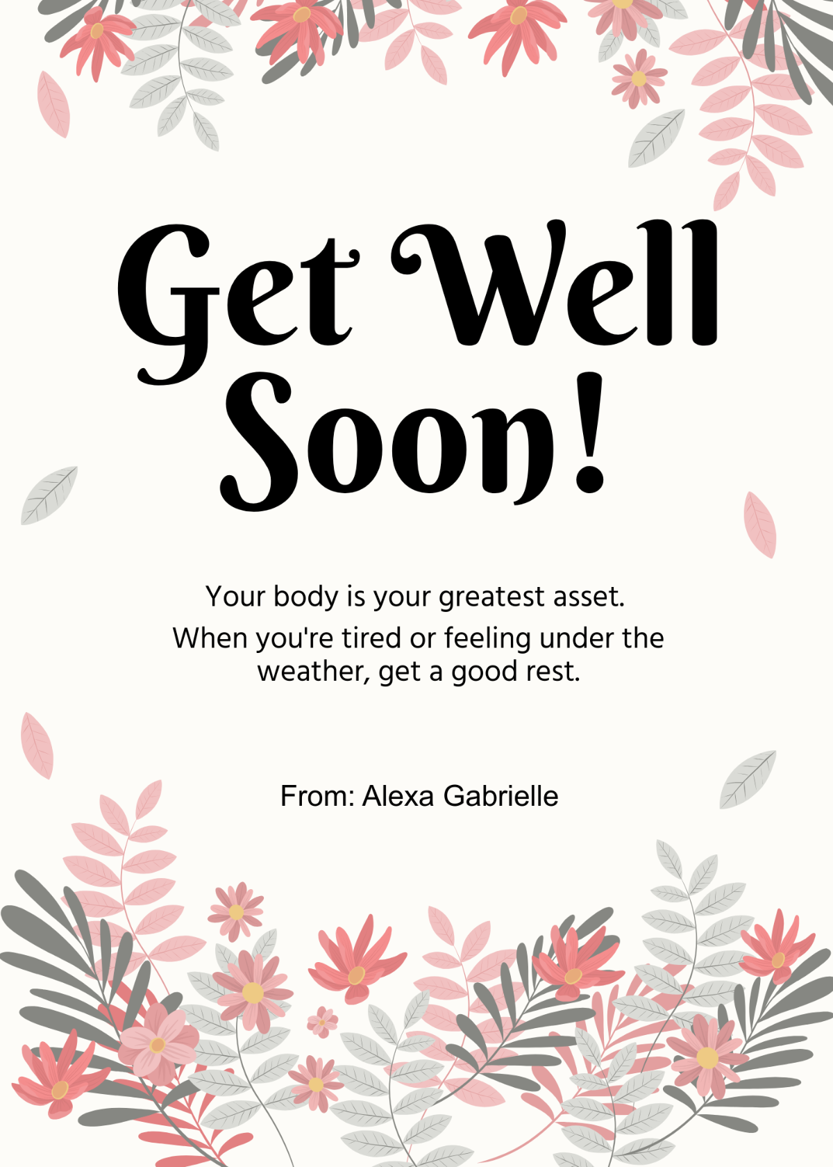 Get Well Soon Card Template - Edit Online & Download