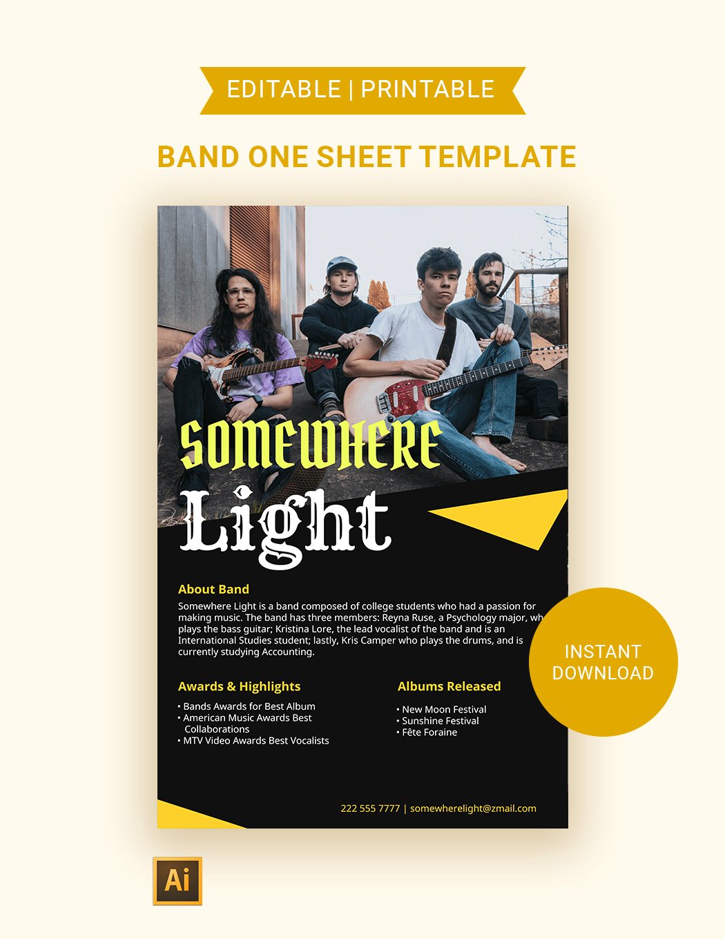 Band One Sheet Template