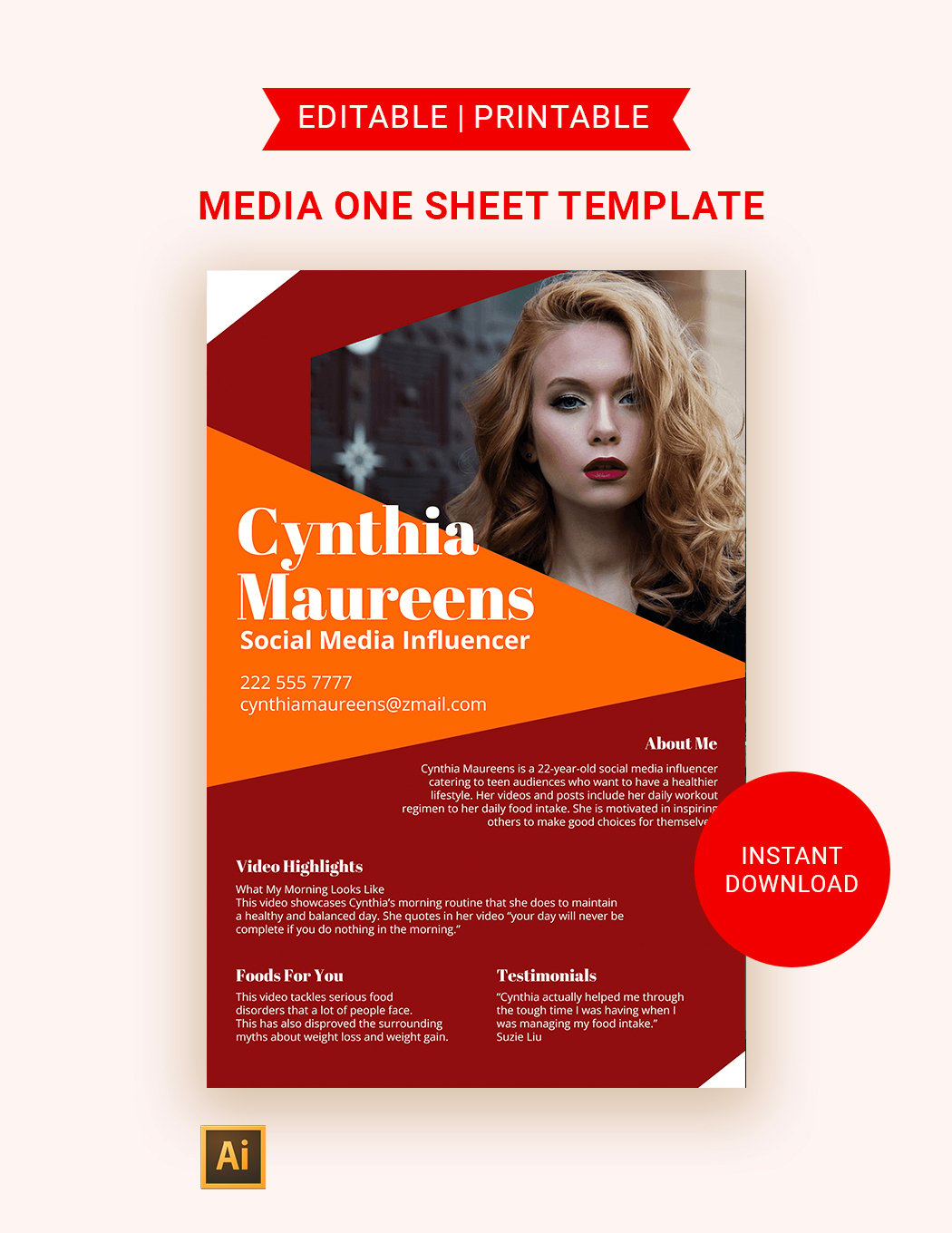 Media One Sheet Template