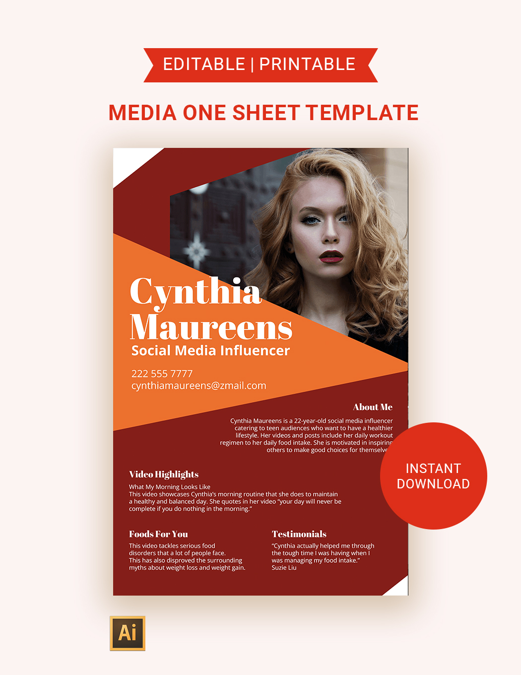 Media One Sheet Template in Word, Google Docs, Illustrator, Publisher