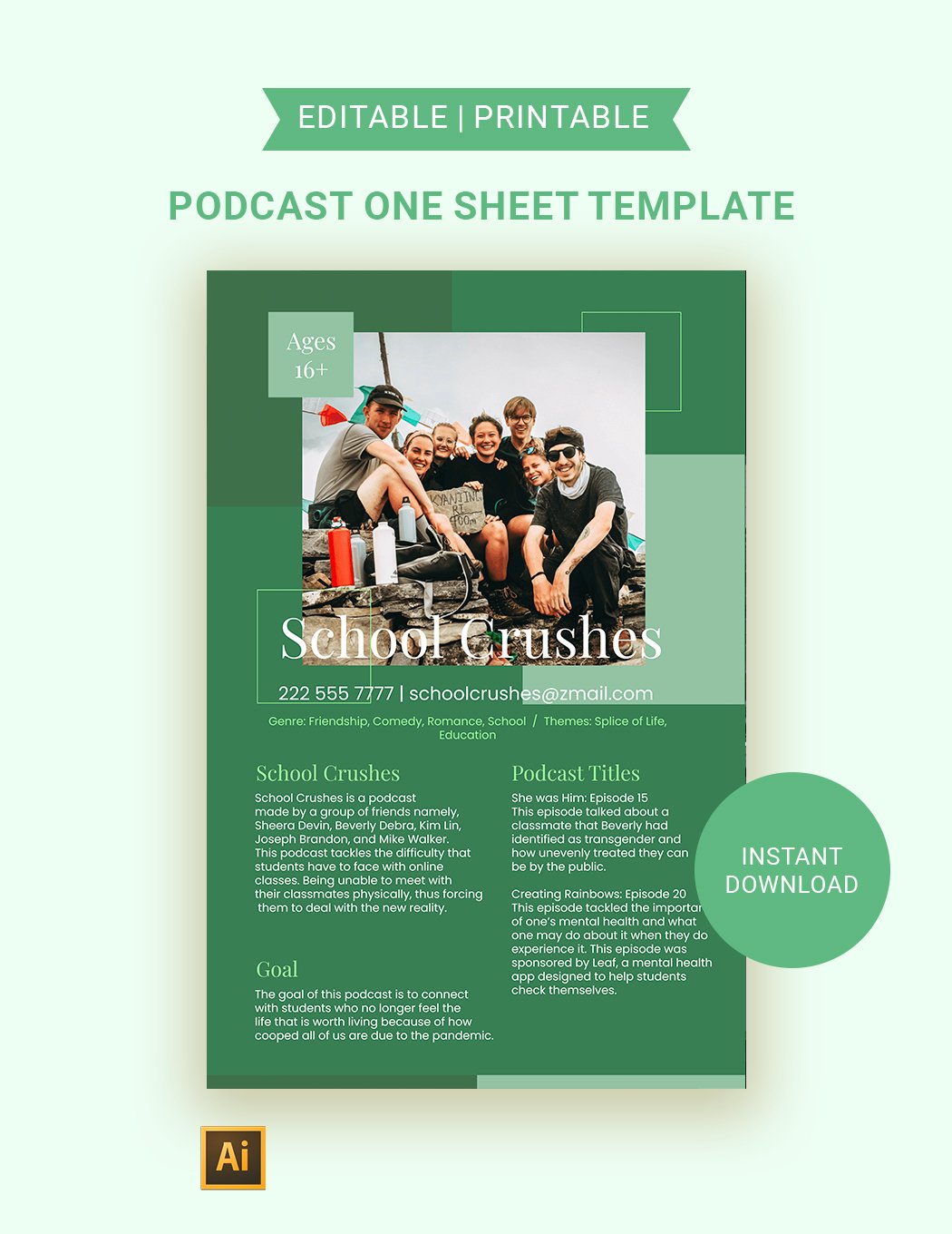 Podcast One Sheet Template