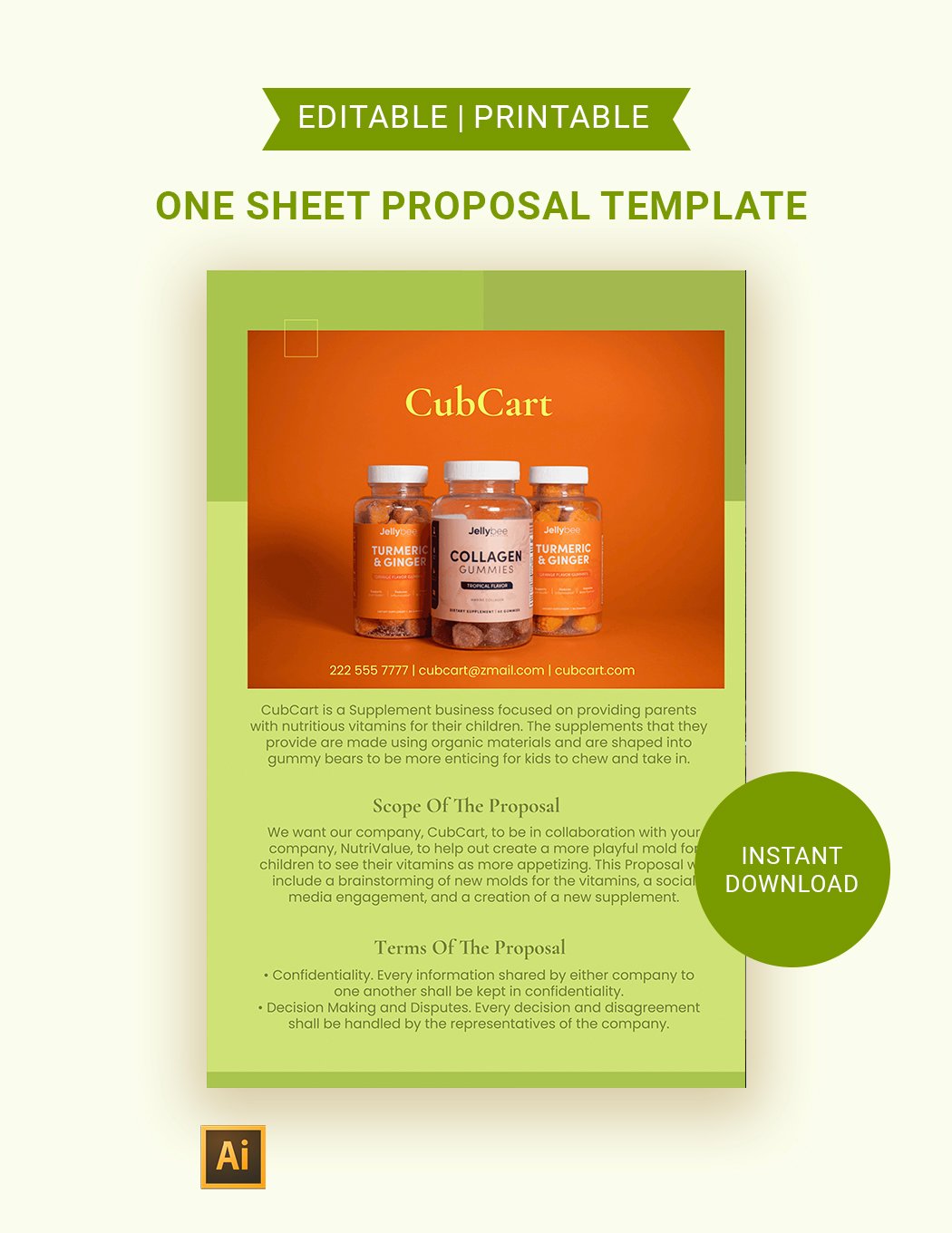 One Sheet Proposal Template