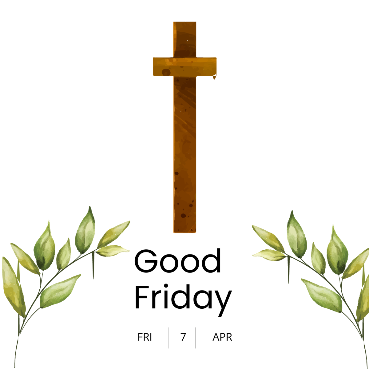 Free Watercolor Good Friday Vector Template