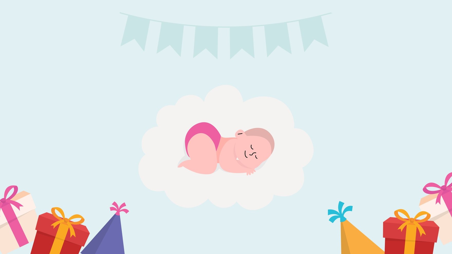 Free Baby Birthday Background in Illustrator, EPS, SVG, JPG, PNG