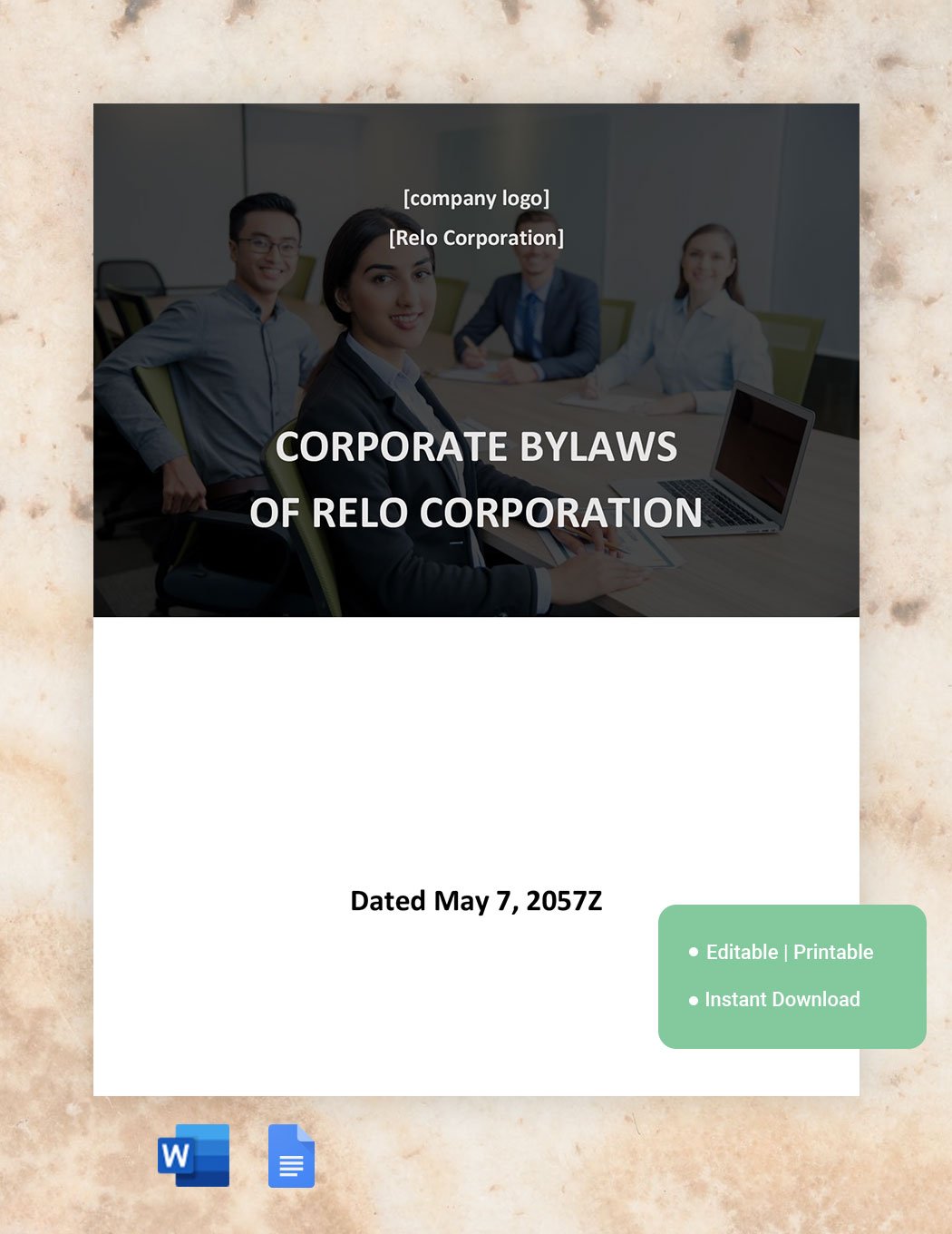 `New Jersey Corporate Bylaws Template in Word, Google Docs