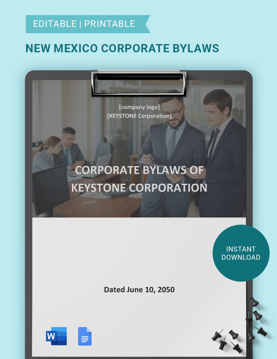 New Mexico Corporate Bylaws Template in Word, Google Docs