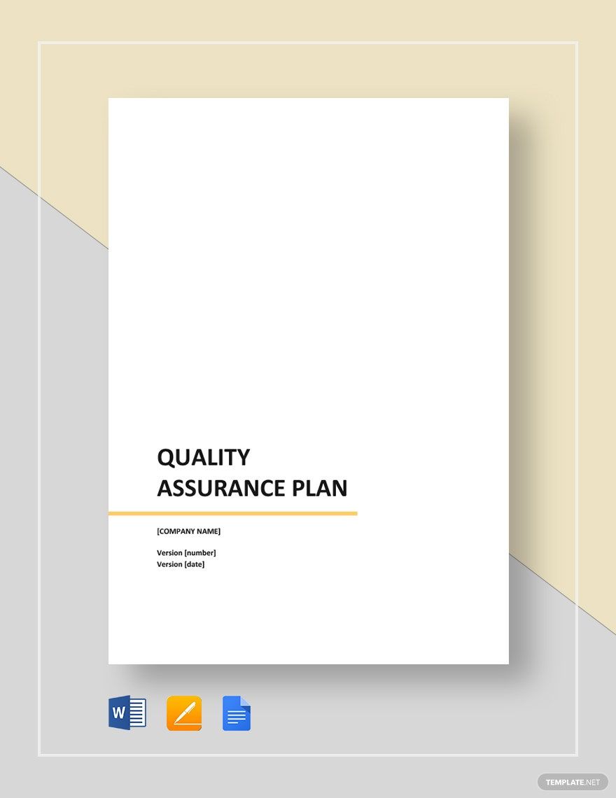 Sample Quality Assurance Plan Template
