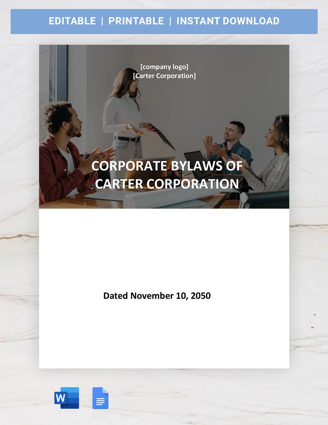 Wyoming Corporate Bylaws Template in Word, Google Docs