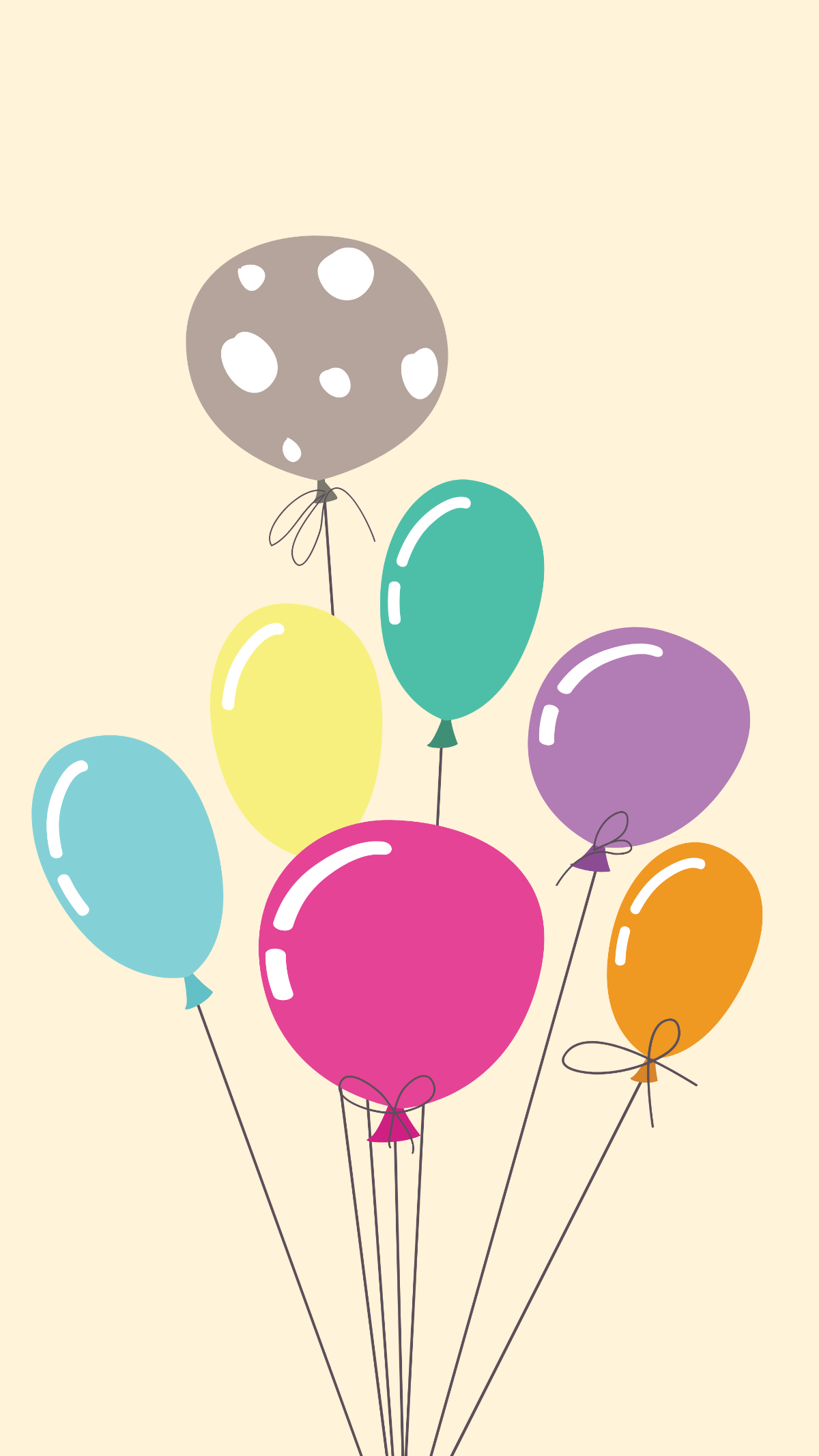 Birthday Balloons Mobile Background Template