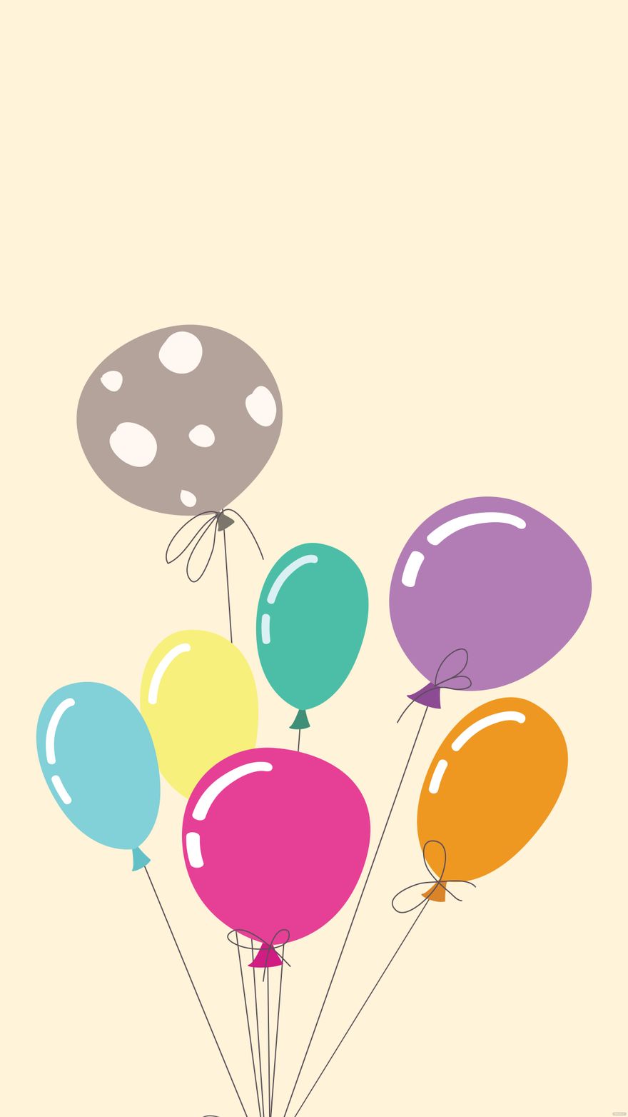 Free Birthday Balloons Mobile Background