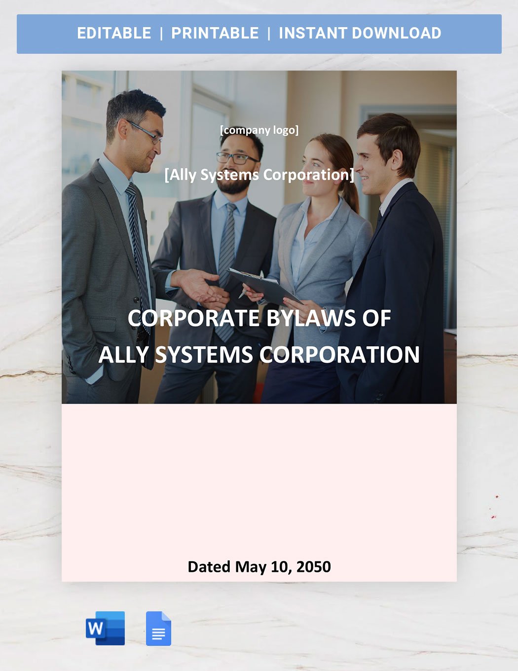 Tennessee Corporate Bylaws Template in Word, Google Docs