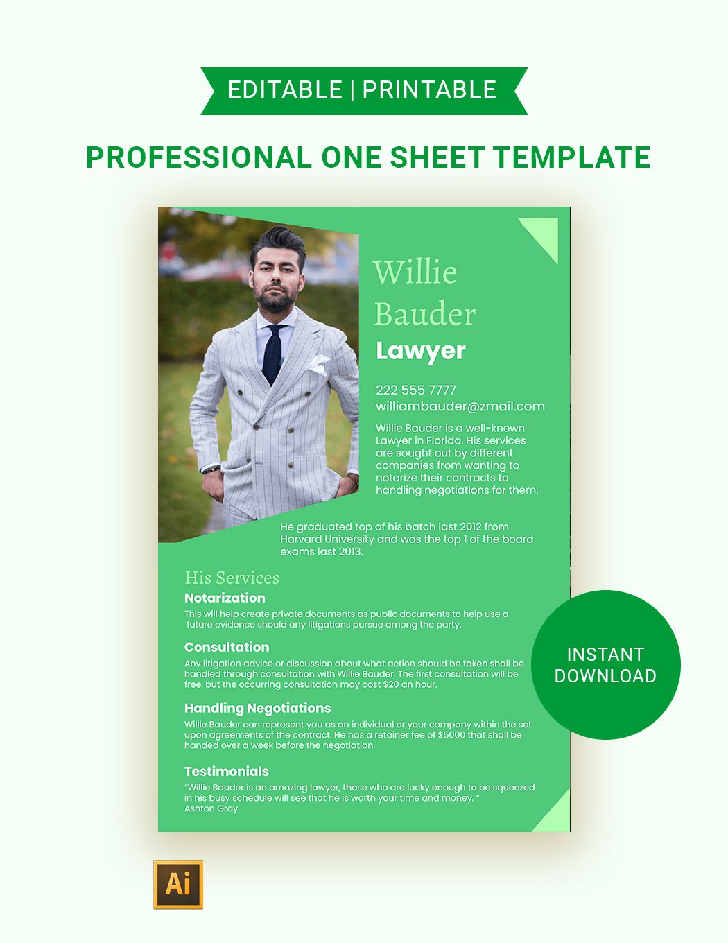 Professional One Sheet Template
