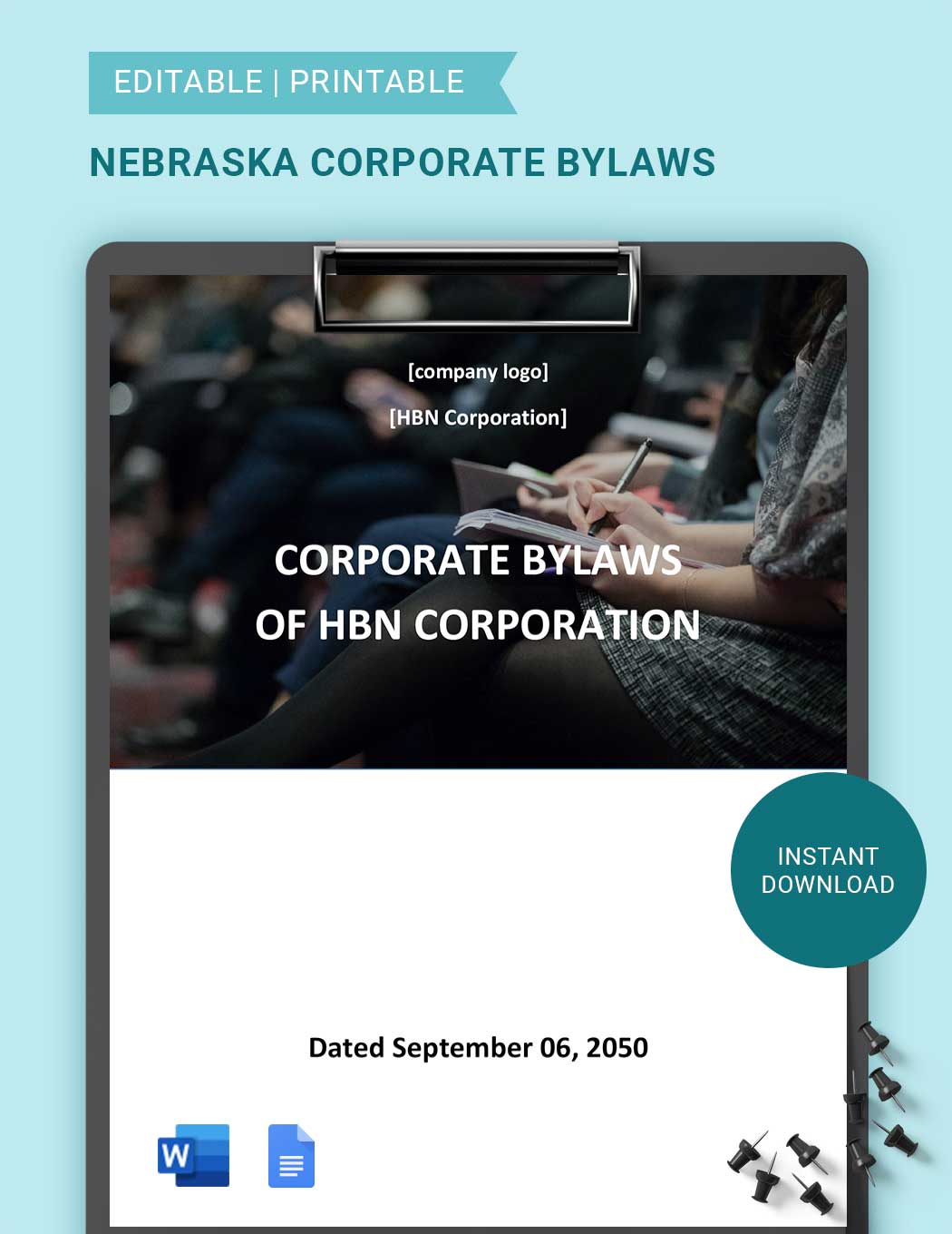 Nebraska Corporate Bylaws Template in Word, Google Docs