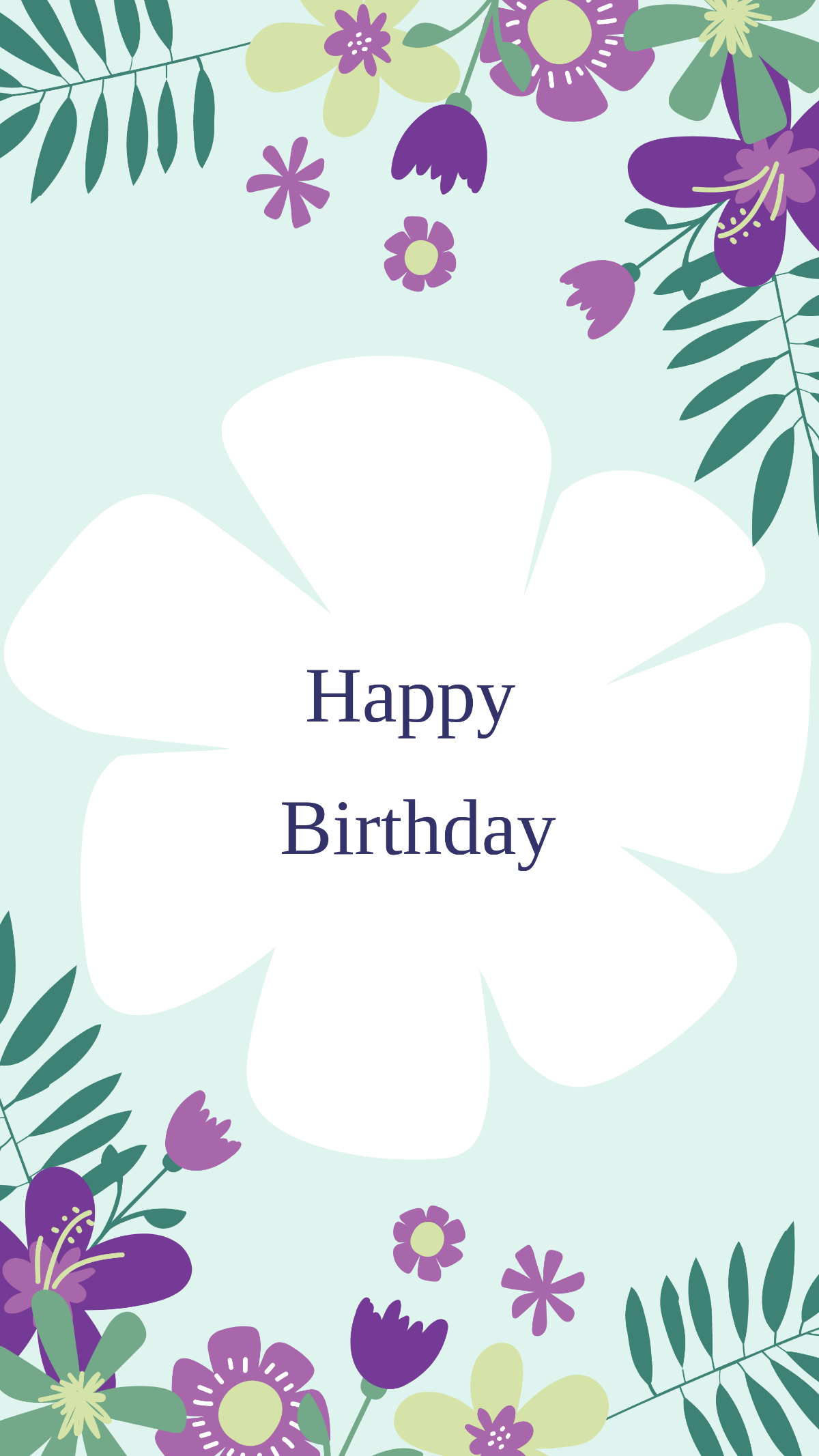Floral Birthday Mobile Background Template