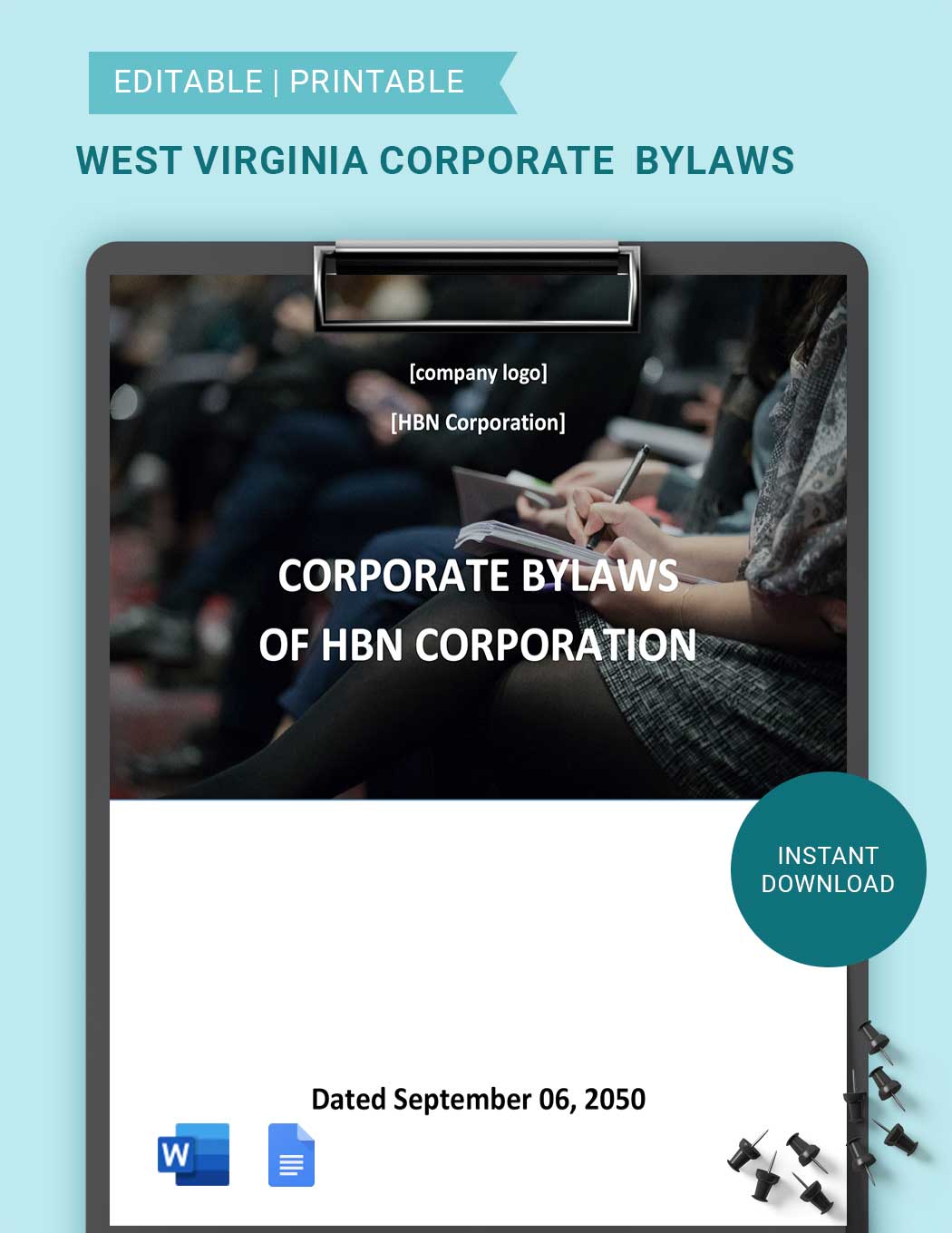 West Virginia Corporate Bylaws Template in Word, Google Docs