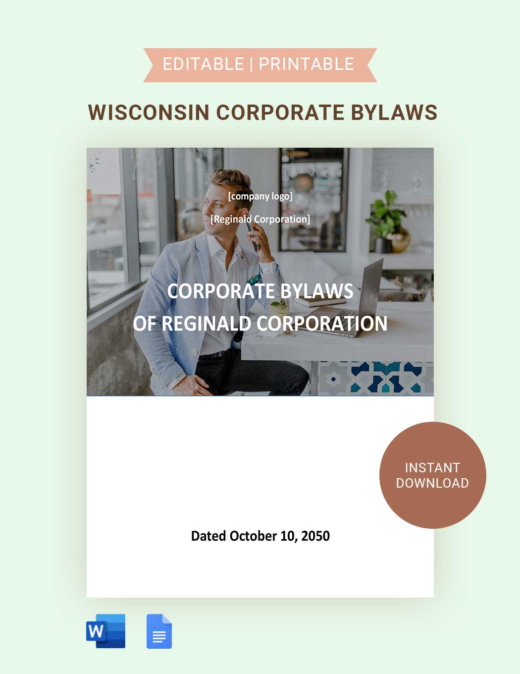 Wisconsin Corporate Bylaws Template in Word, Google Docs