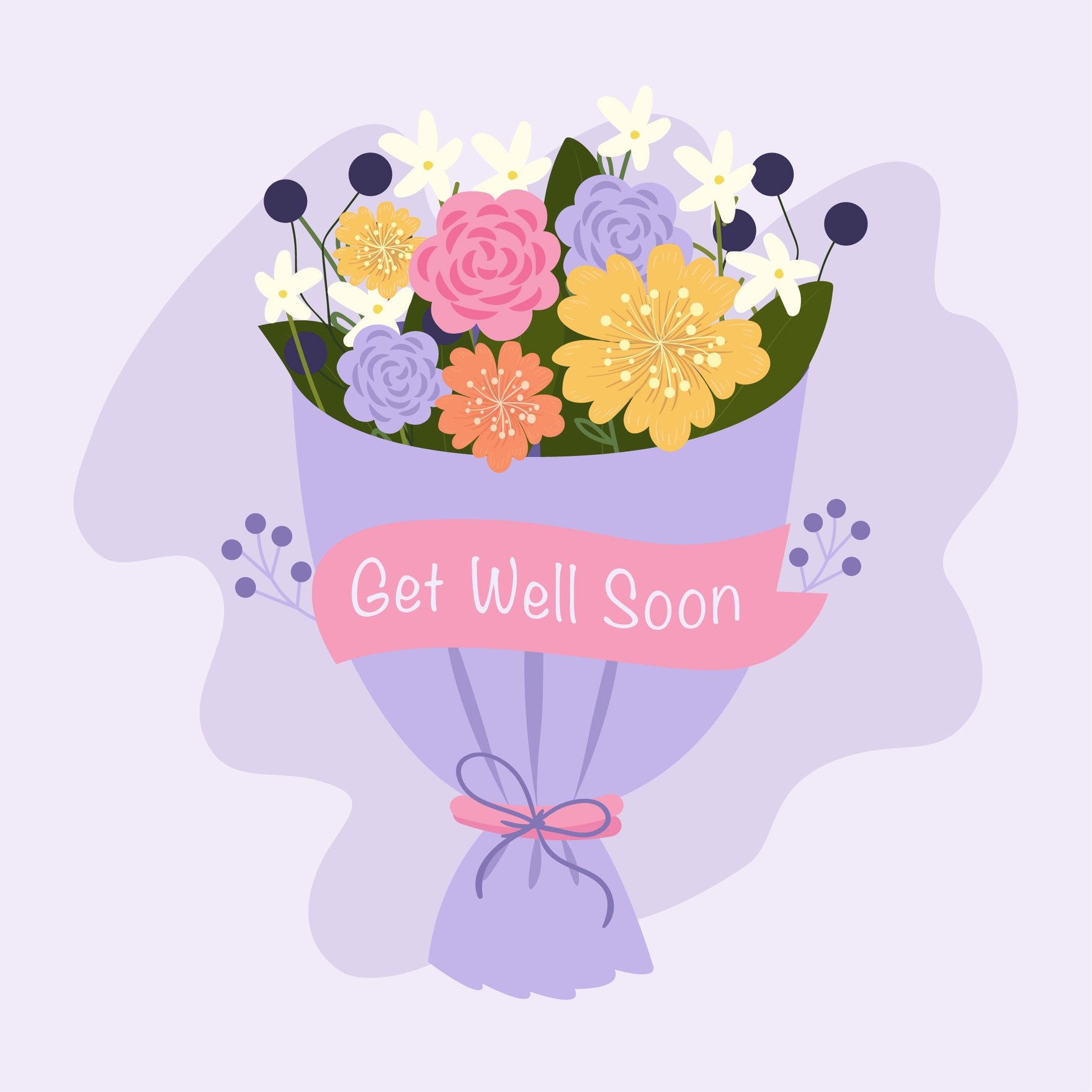 Get Well Soon Flowers in Illustrator, EPS, SVG, JPG, PNG