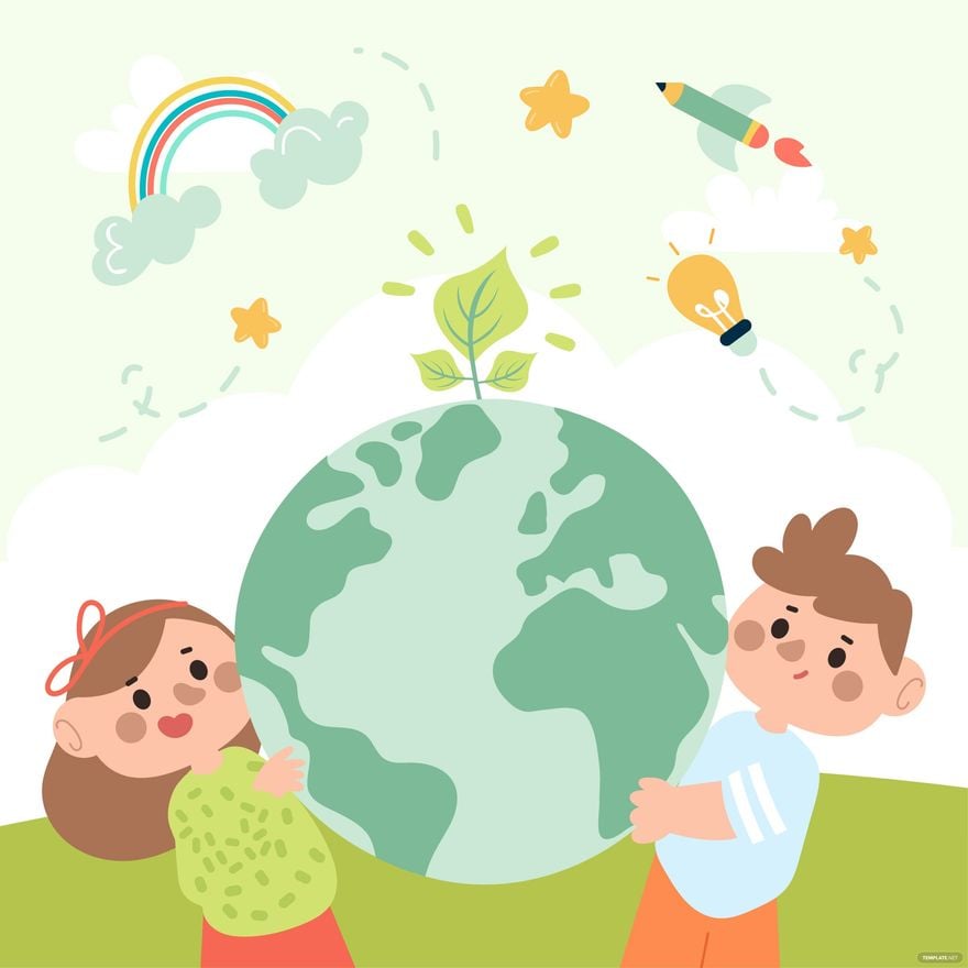 Preschool Earth Day Clipart in Illustrator, EPS, SVG, JPG, PNG