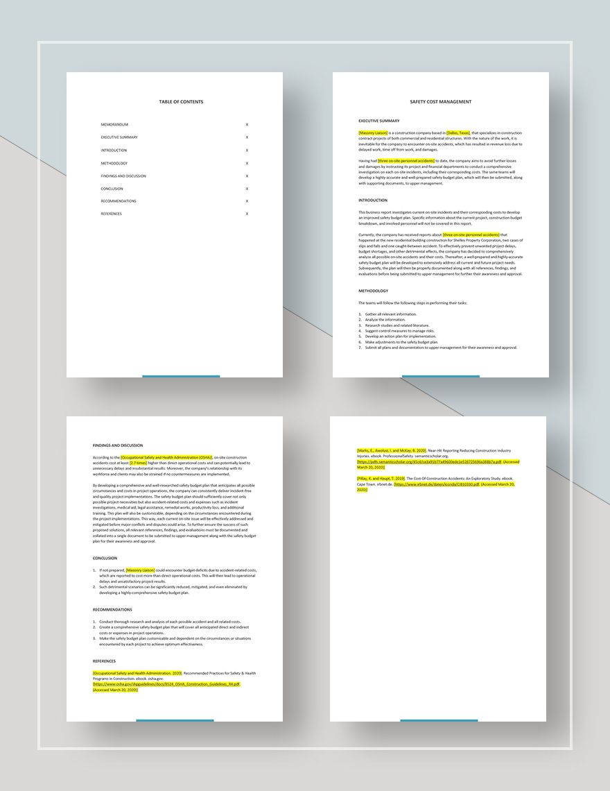 Business Management Report Template