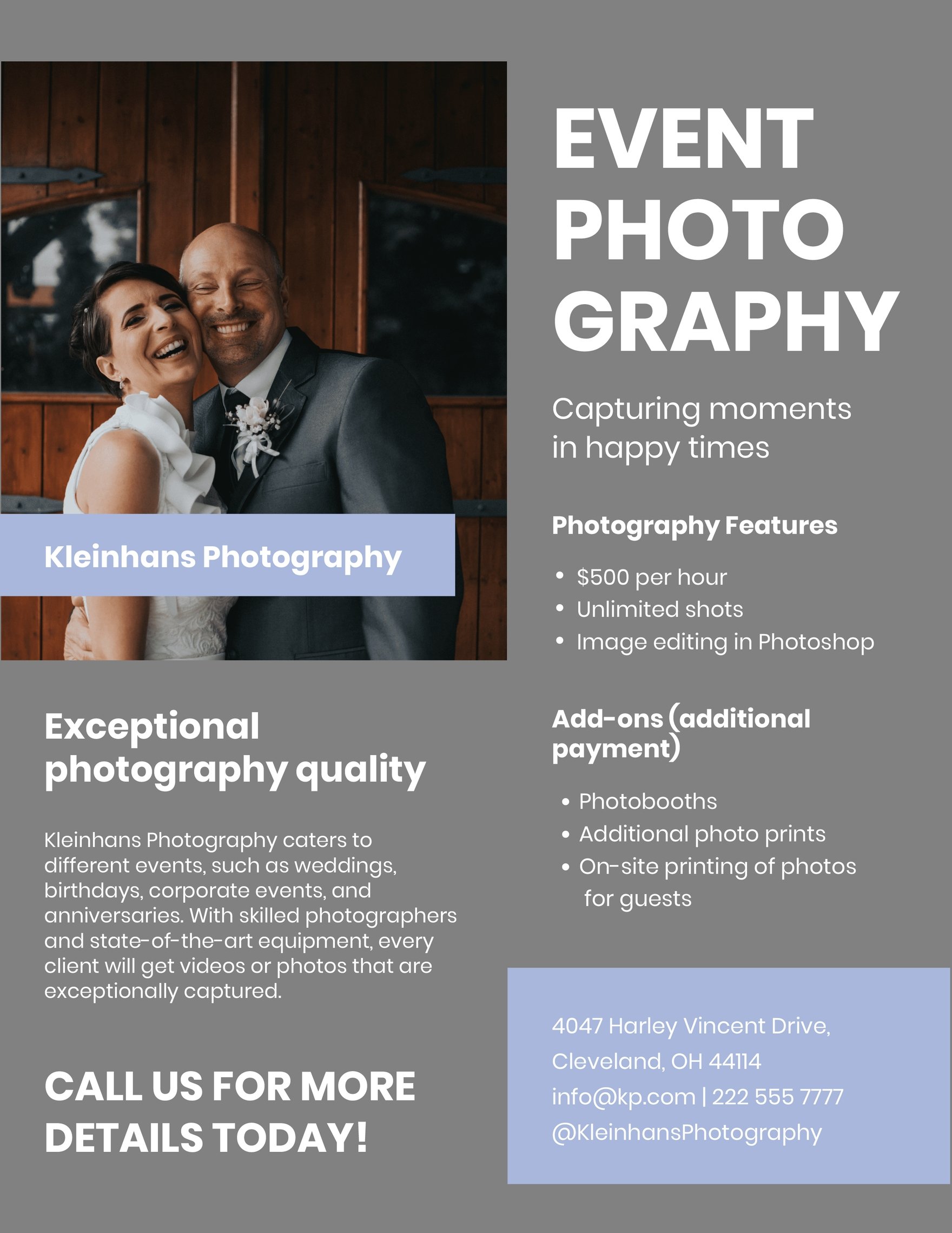 Photography Sell Sheet Template