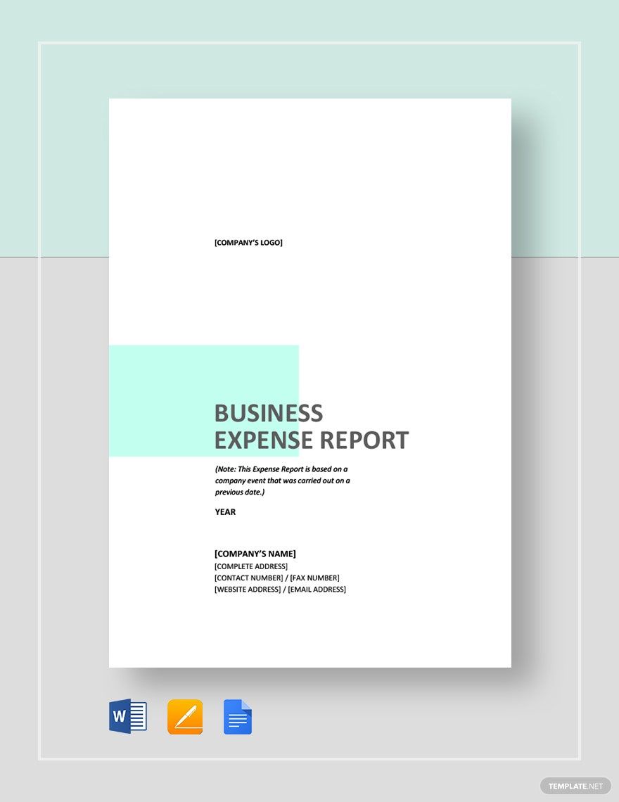 Free Business Expense Report Template