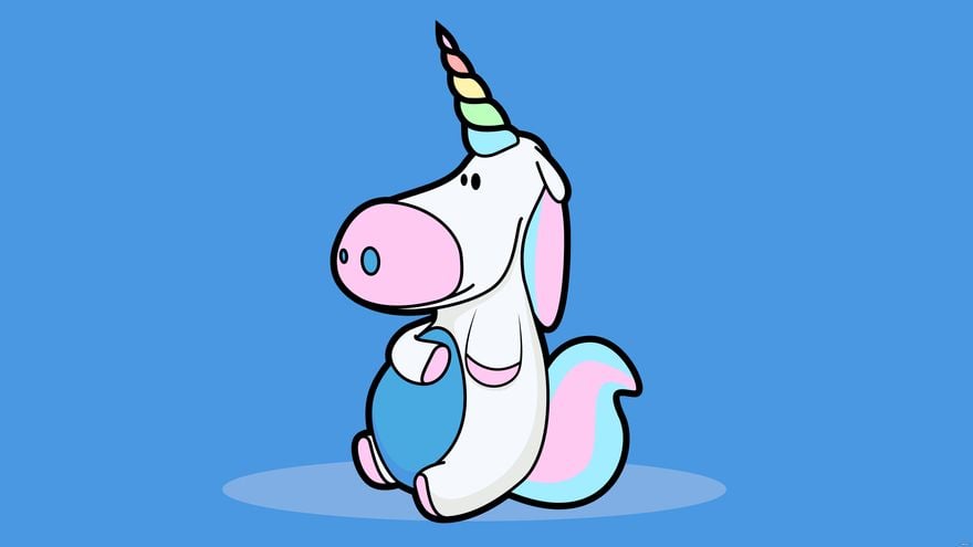 Free Cartoon Unicorn Background - EPS, Illustrator, SVG 