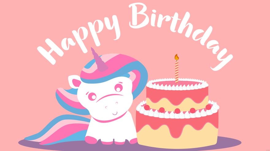 Free Unicorn Birthday Background