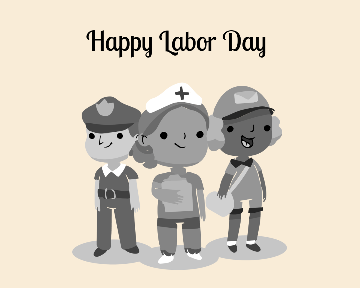 Black And White Labor Day Vector Template