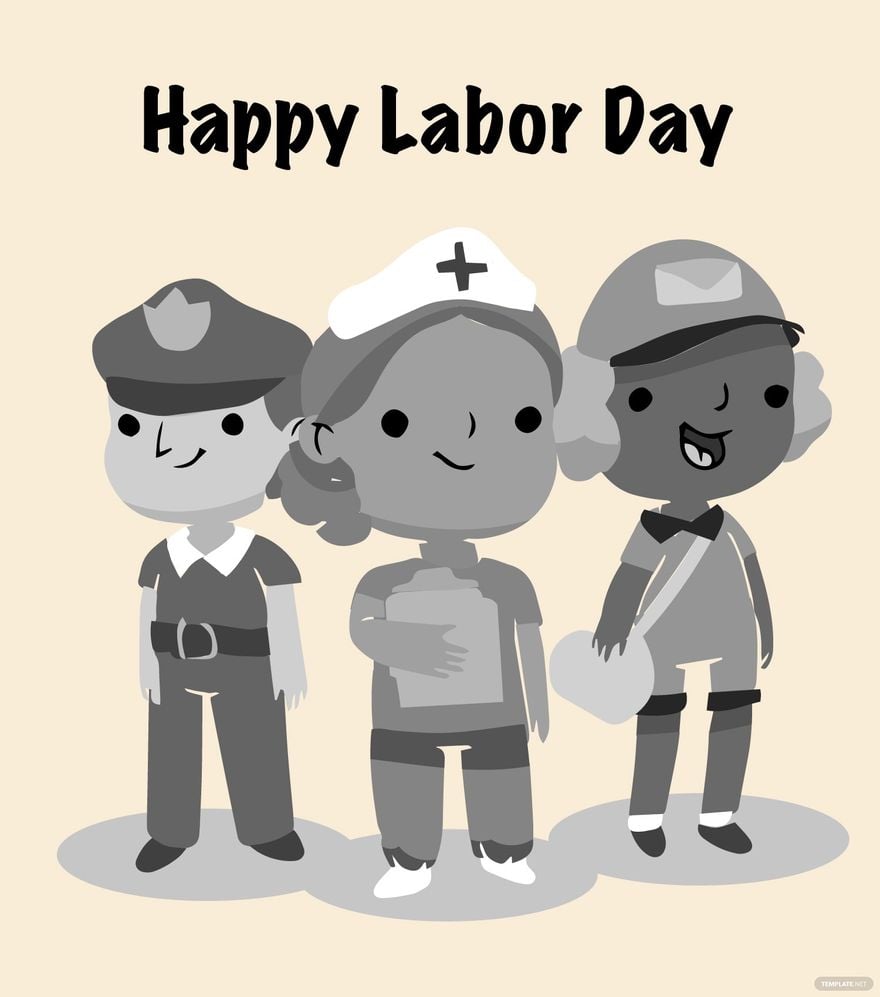 Black And White Labor Day Vector