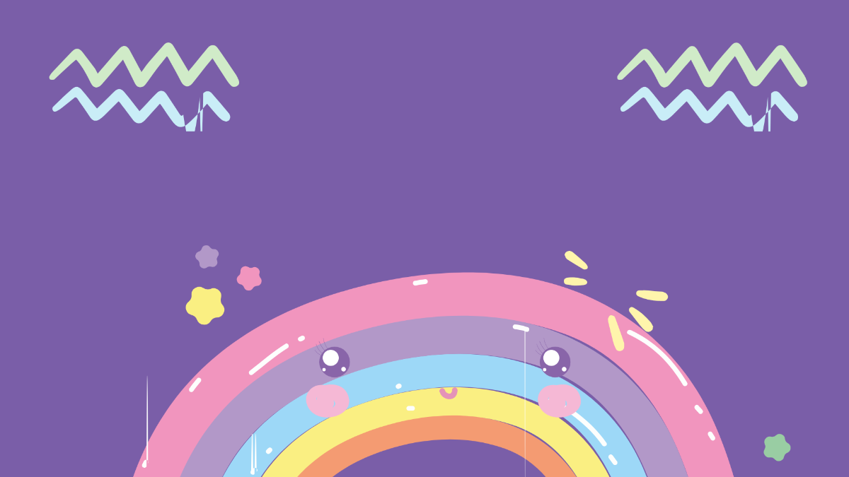 Cute Rainbow Background Template