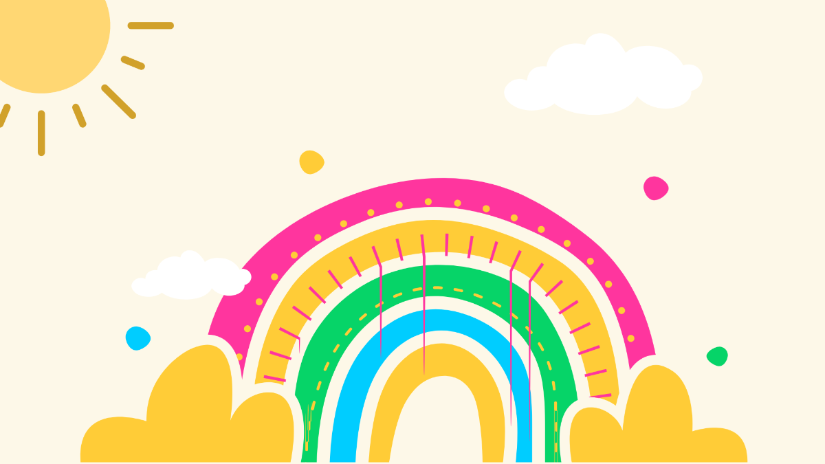 Cartoon Rainbow Background Template
