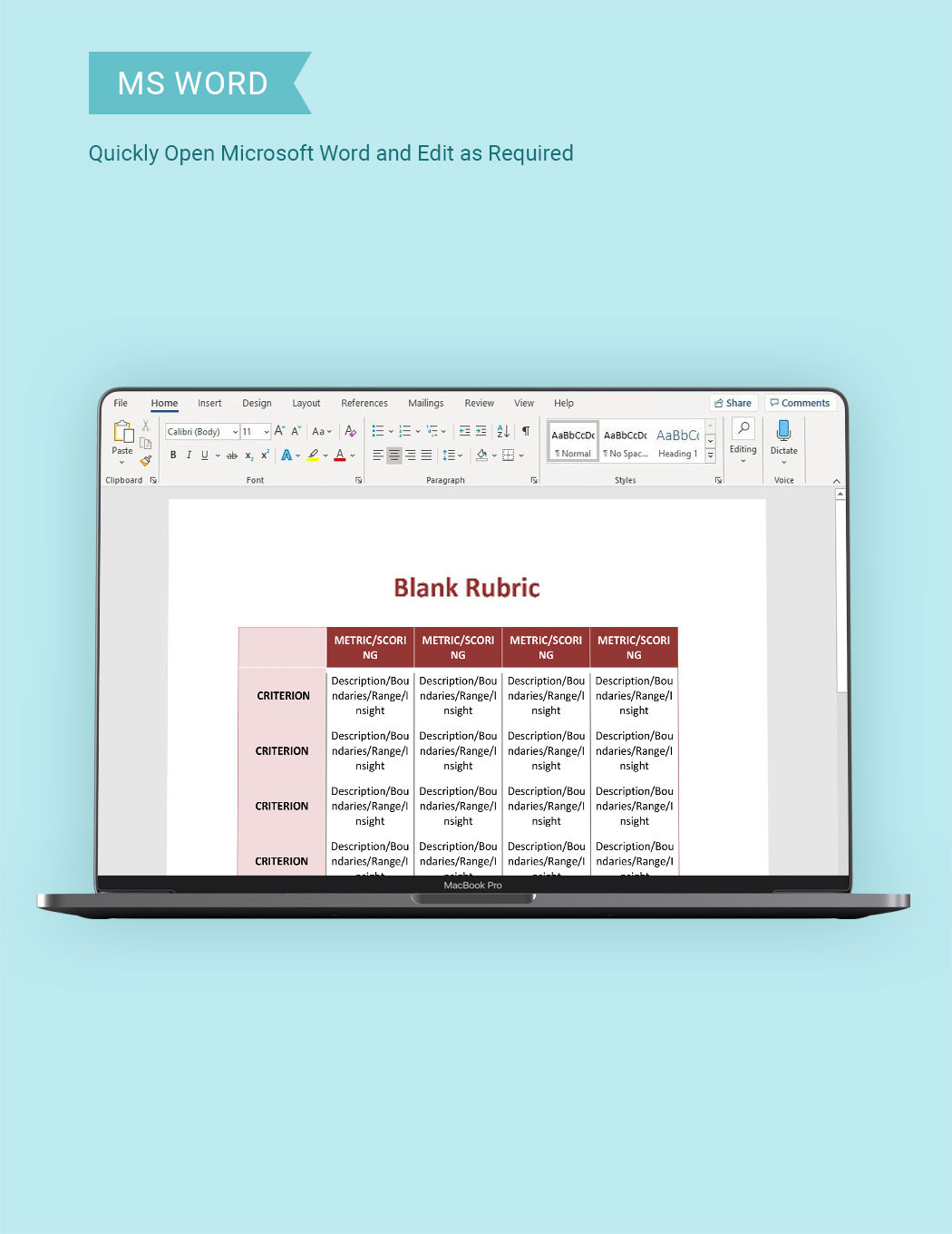Blank Rubric Template - Download in Word, Google Docs | Template.net