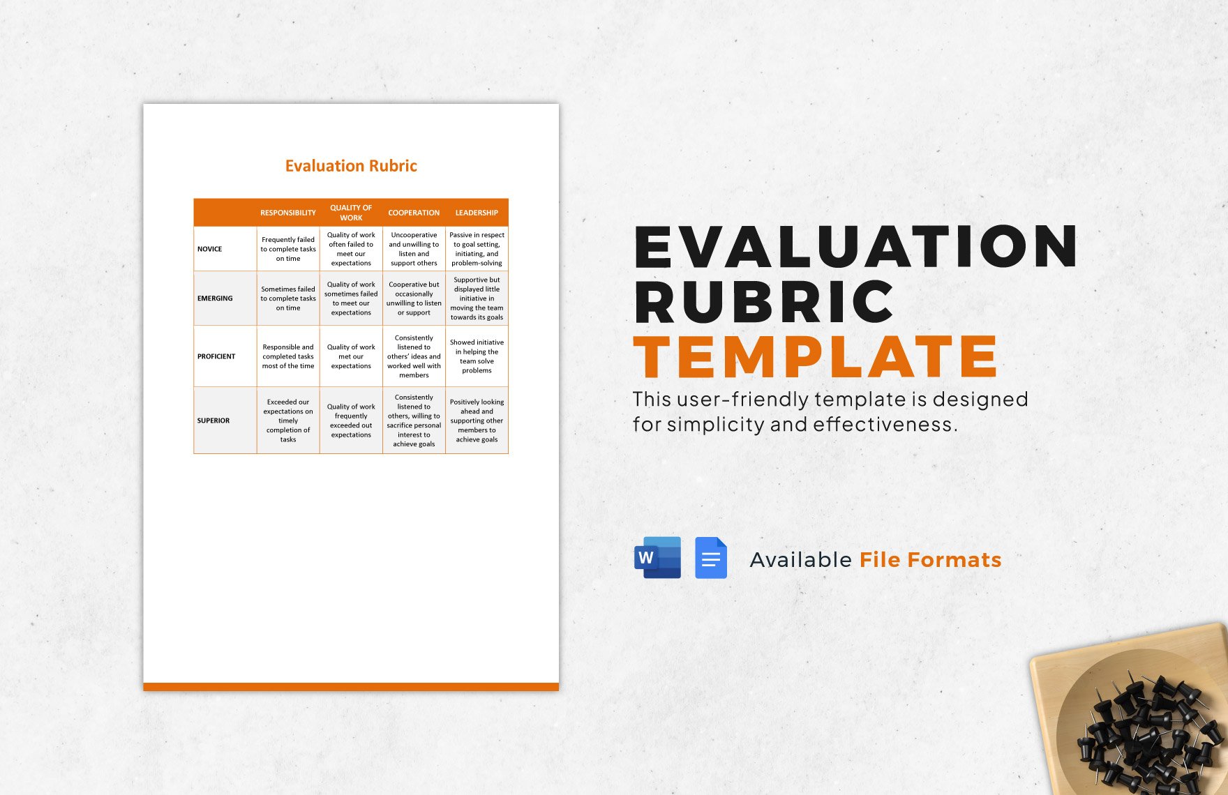 Free Evaluation Rubric Template