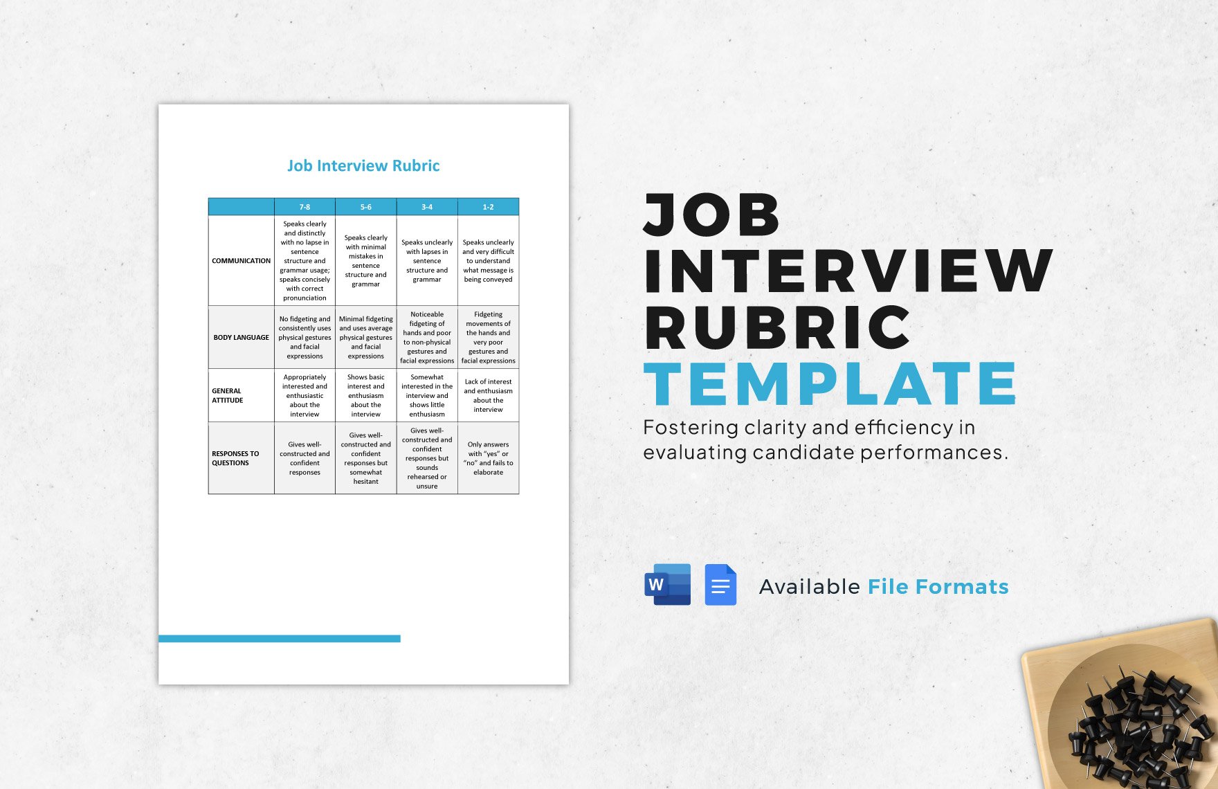 Job Interview Rubric Template