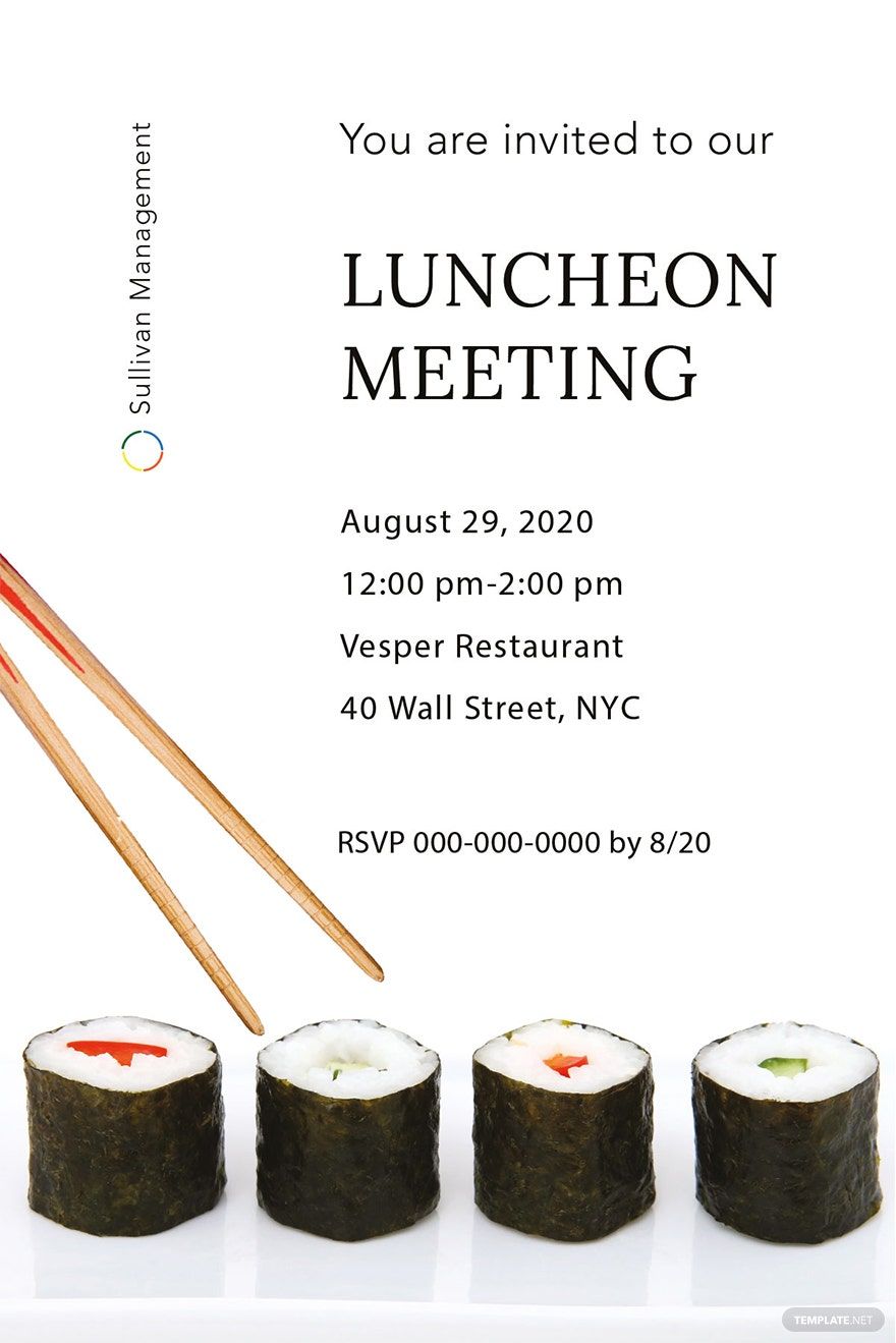 Free Luncheon Meeting Invitation Template
