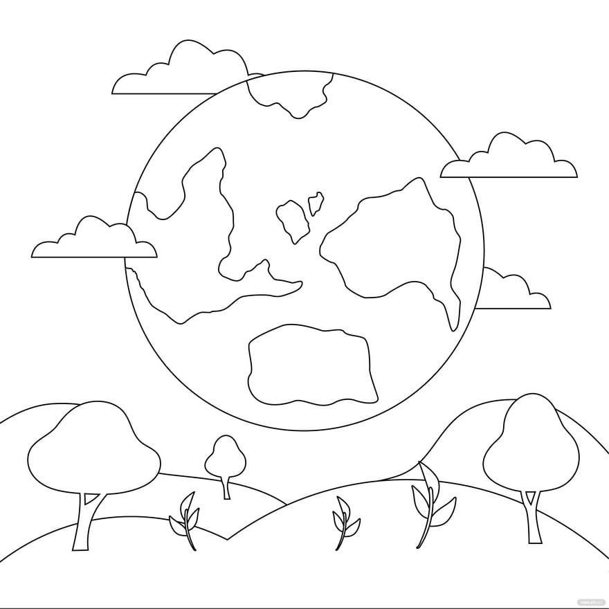 Easy Earth Day Coloring Page