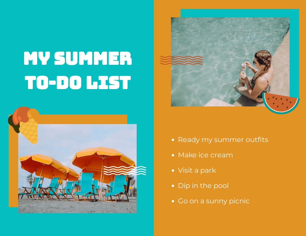 Free Summer Scrapbook Template to Edit Online