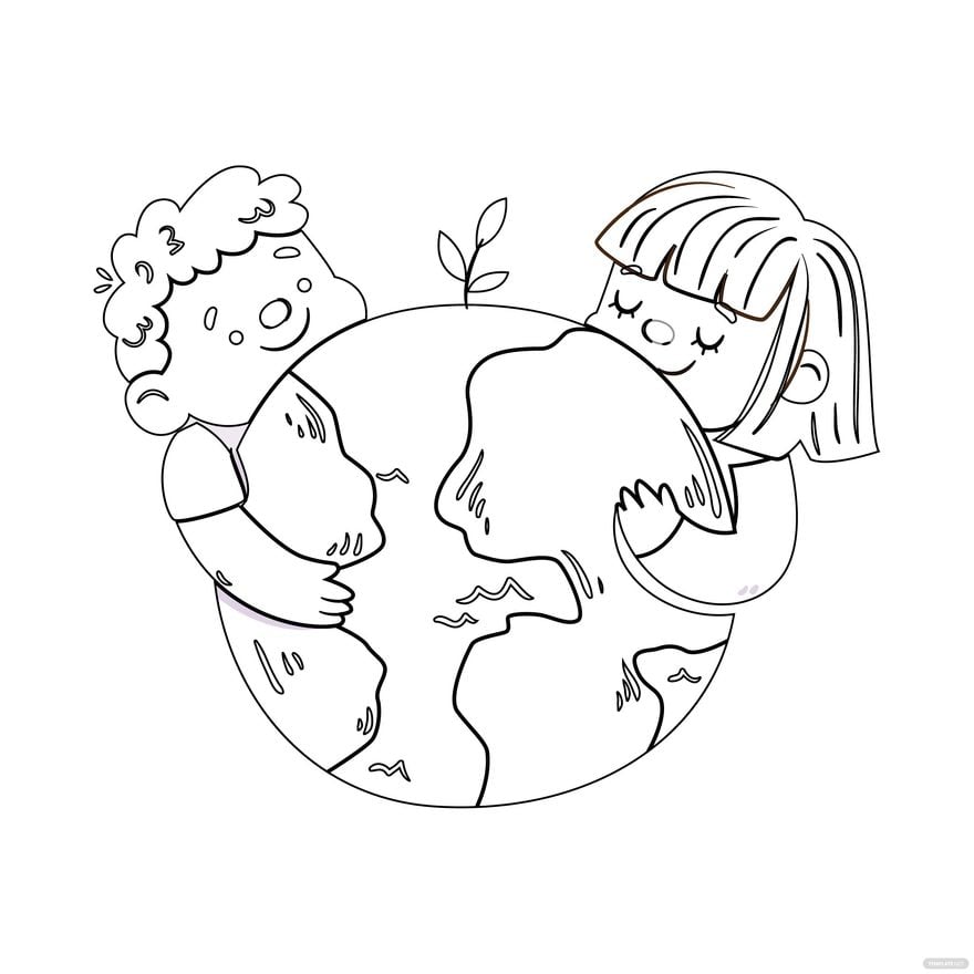 Preschool Earth Day Coloring Page