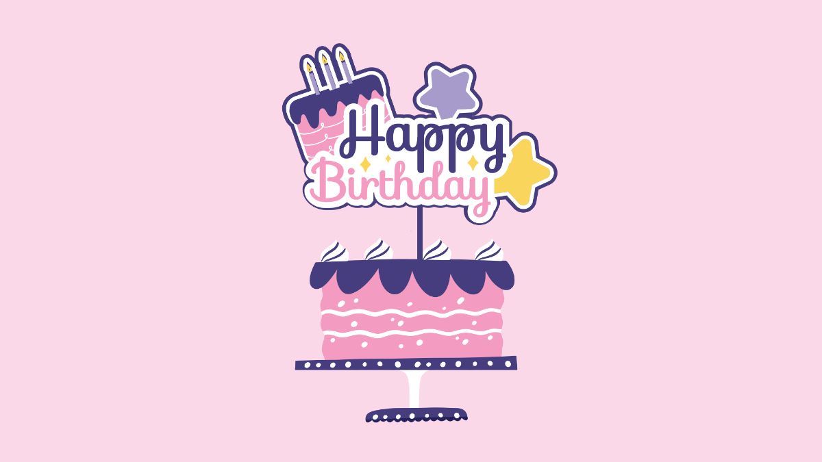 Happy Birthday Cake Topper Background Template