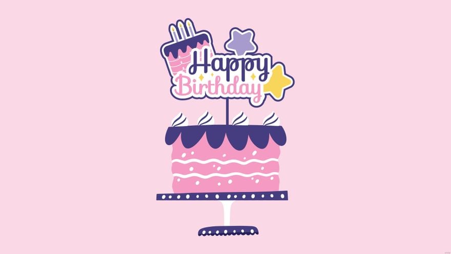 Happy Birthday Cake Topper Background in Illustrator, EPS, SVG, JPG, PNG
